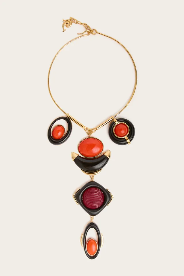 Emilio Pucci L'Alba collier rigide or cabochon