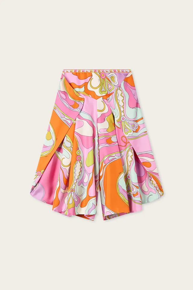 Emilio Pucci Orchidee pantalon soie multicolore sarong
