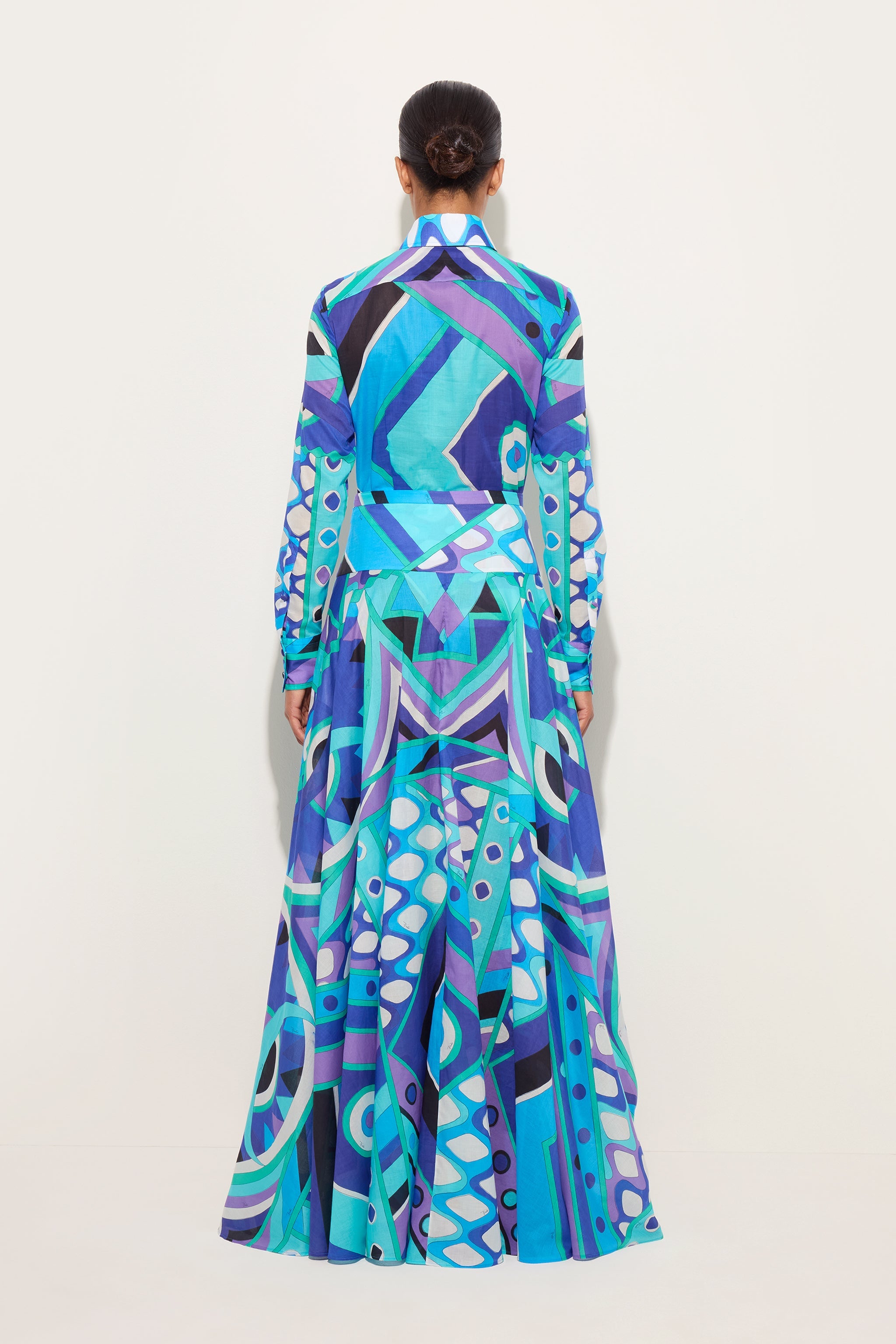 Emilio Pucci Vivara chemise coton turquoise 38-48