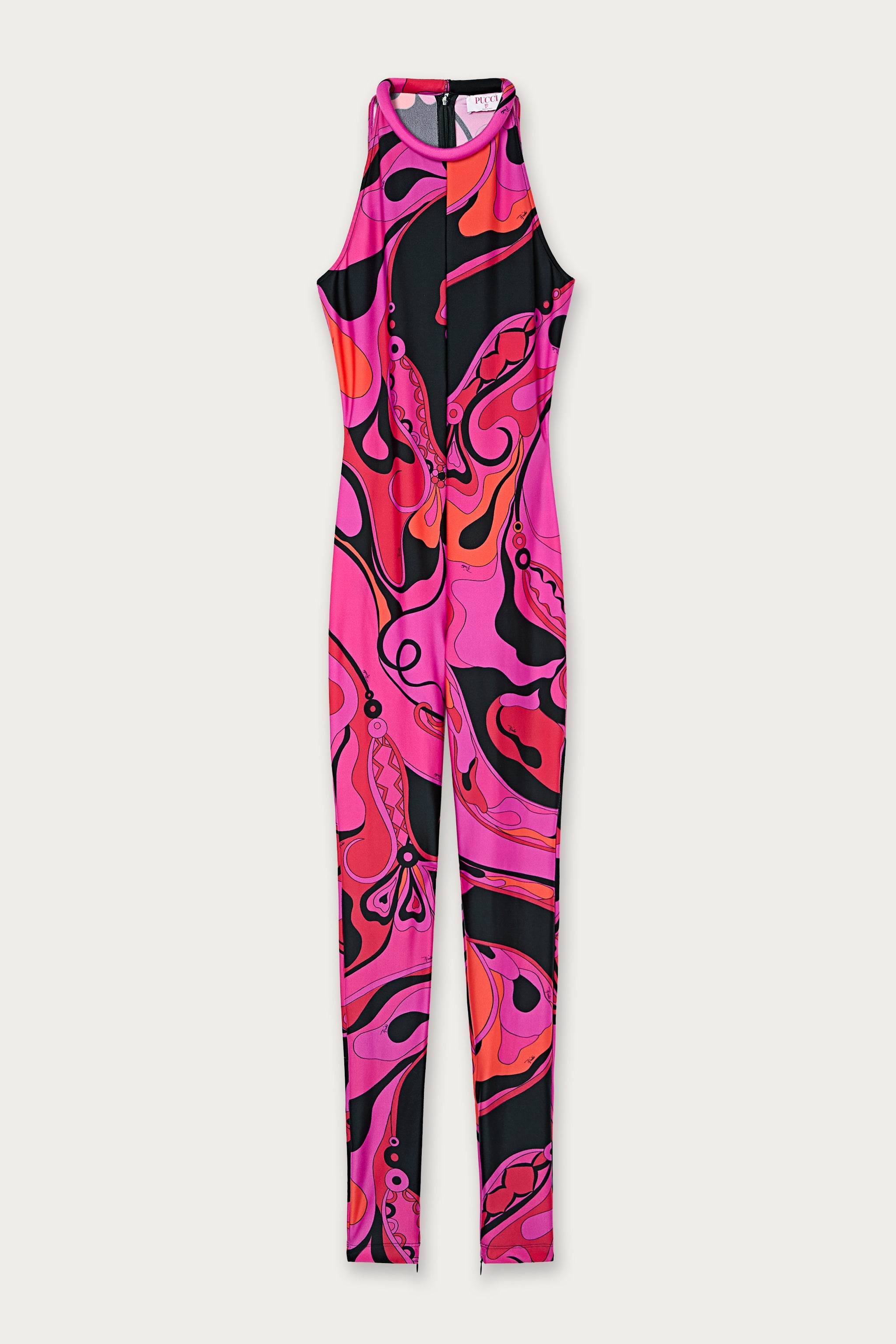 Emilio Pucci Combinaison Orchidées Lycra Fuchsia Sans Manches