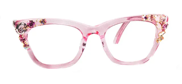 Francis Klein Alba Exceptional lunettes de vue rose strass