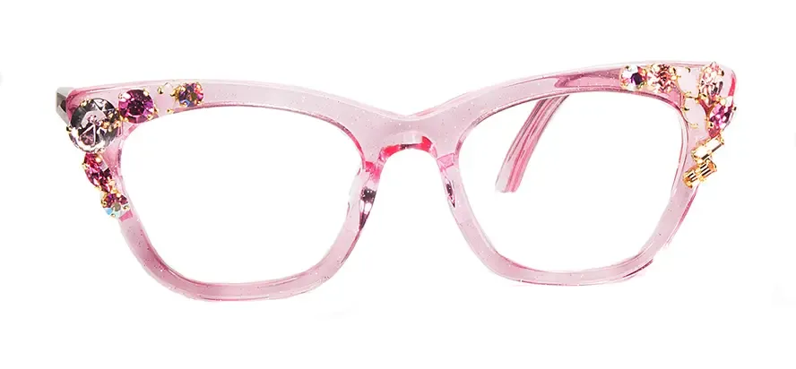 Francis Klein Alba Exceptional lunettes de vue rose strass
