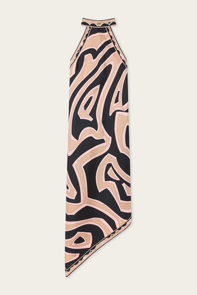Emilio Pucci Robe Labirinto robe soie nude col américain