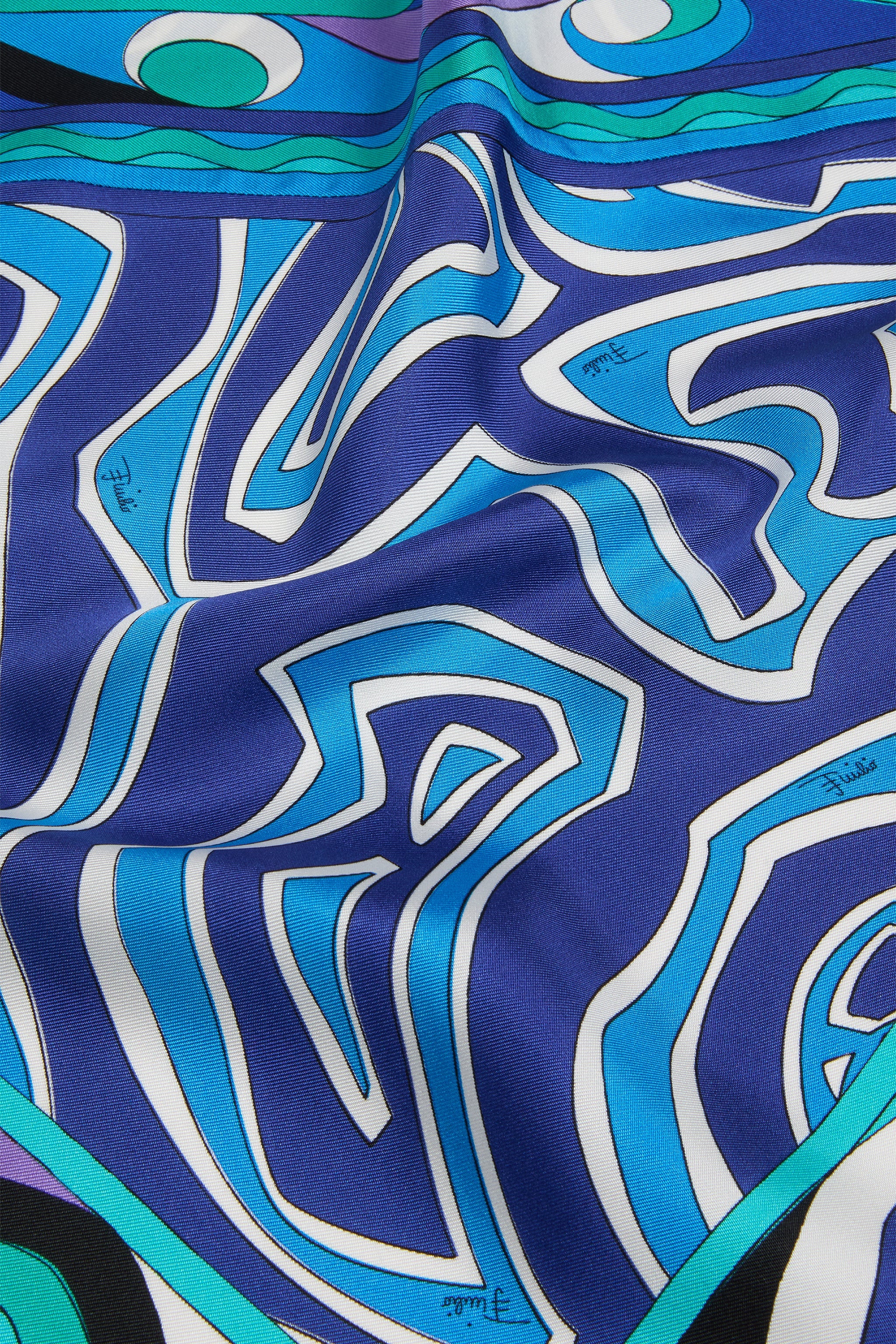 Emilio Pucci Foulard a Triangolo foulard soie turquoise bleu