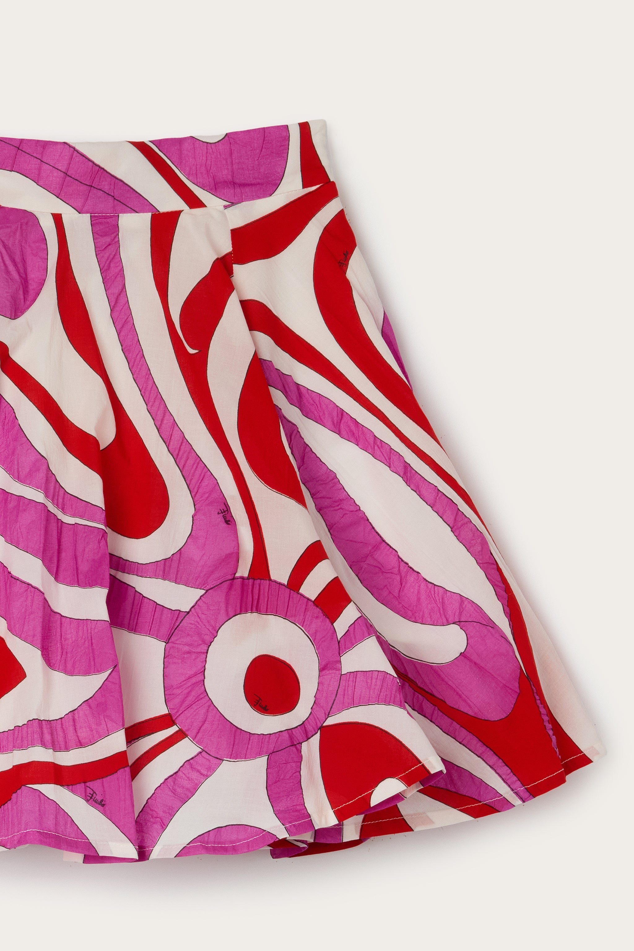 Emilio Pucci Junior Jupe Volants Coton Blanc Multicolore