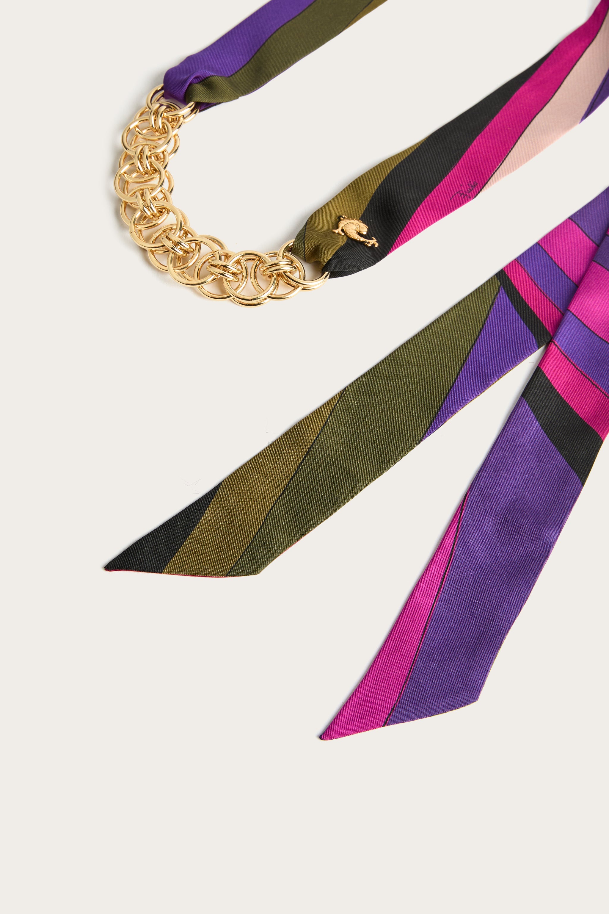 Emilio Pucci Jewellery collier Bandeau Iride or lucide soie