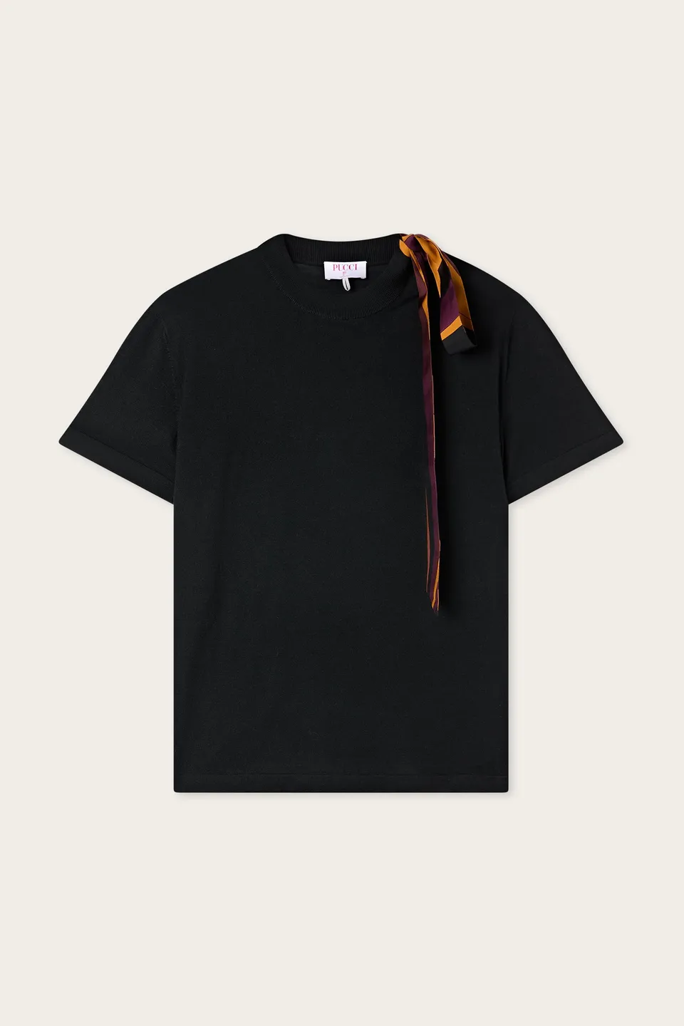 Emilio Pucci T-shirt Laine Foulard t-shirt noir laine fine