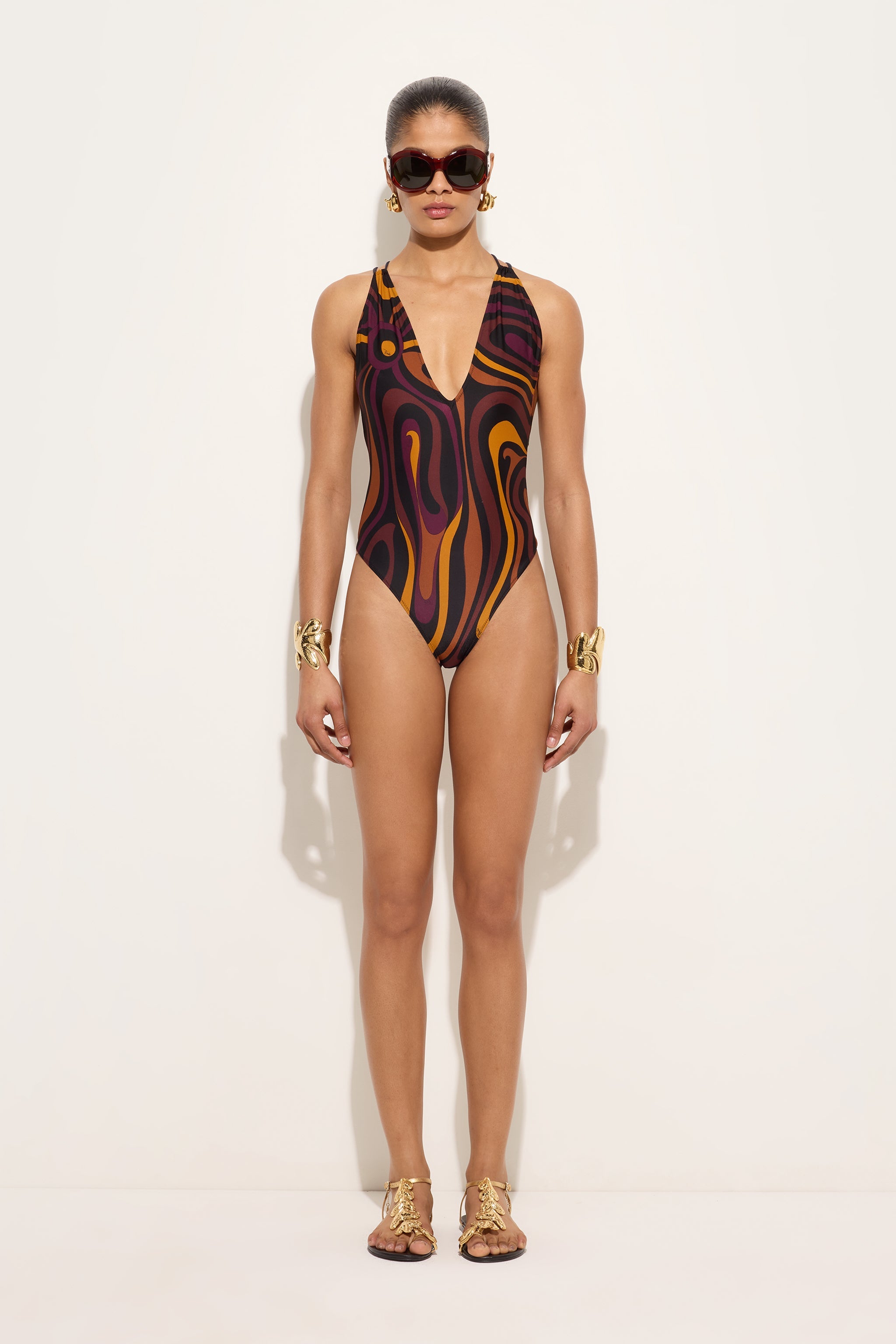 Emilio Pucci Swimsuits maillot 1 pièce bordeaux marmo