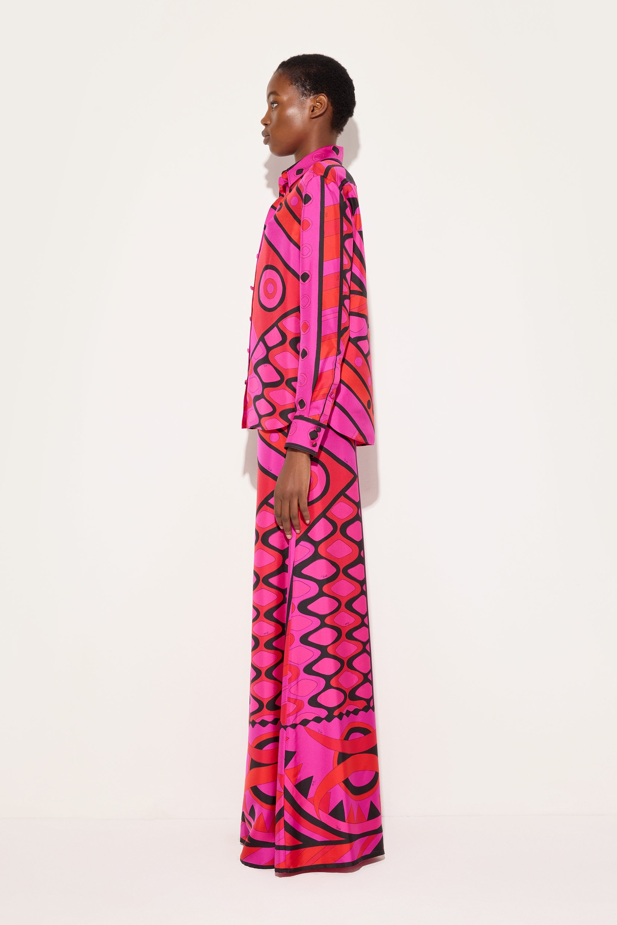 Emilio Pucci PANTS pantalon palazzo soie fuchsia 38