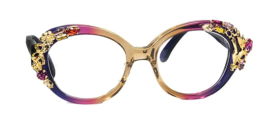 Francis Klein Exceptional VICTORIA monture lunettes de vue ronde pierres