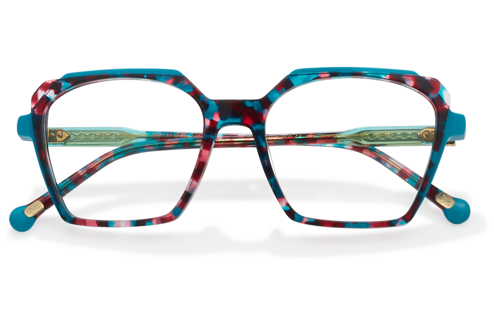 Clémence & Margaux La Délicate lunettes de vue noir & rose trapèze