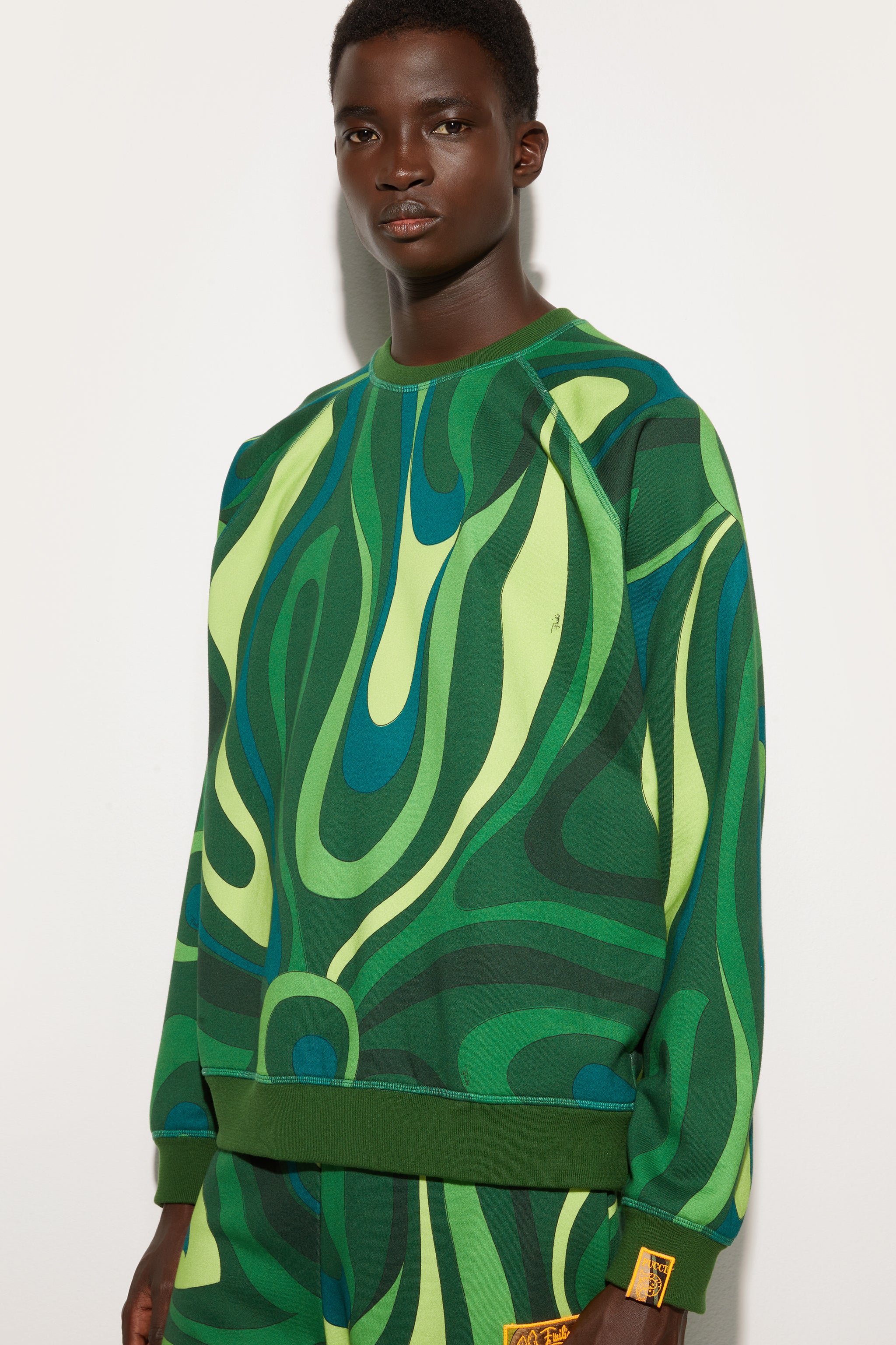 Emilio Pucci Man Ready To Wear sweat polaire marbre vert S