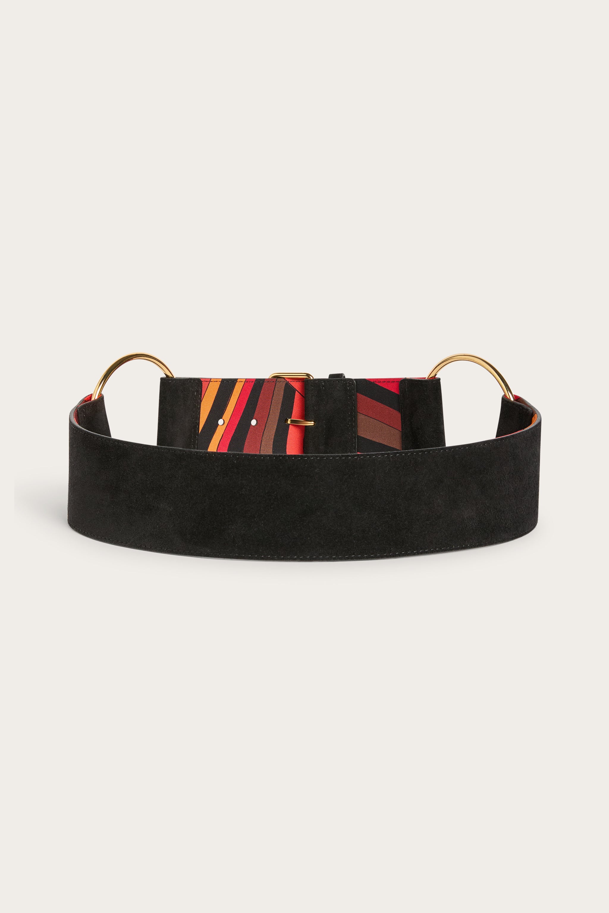 Emilio Pucci ceinture cuir noir plaques métal