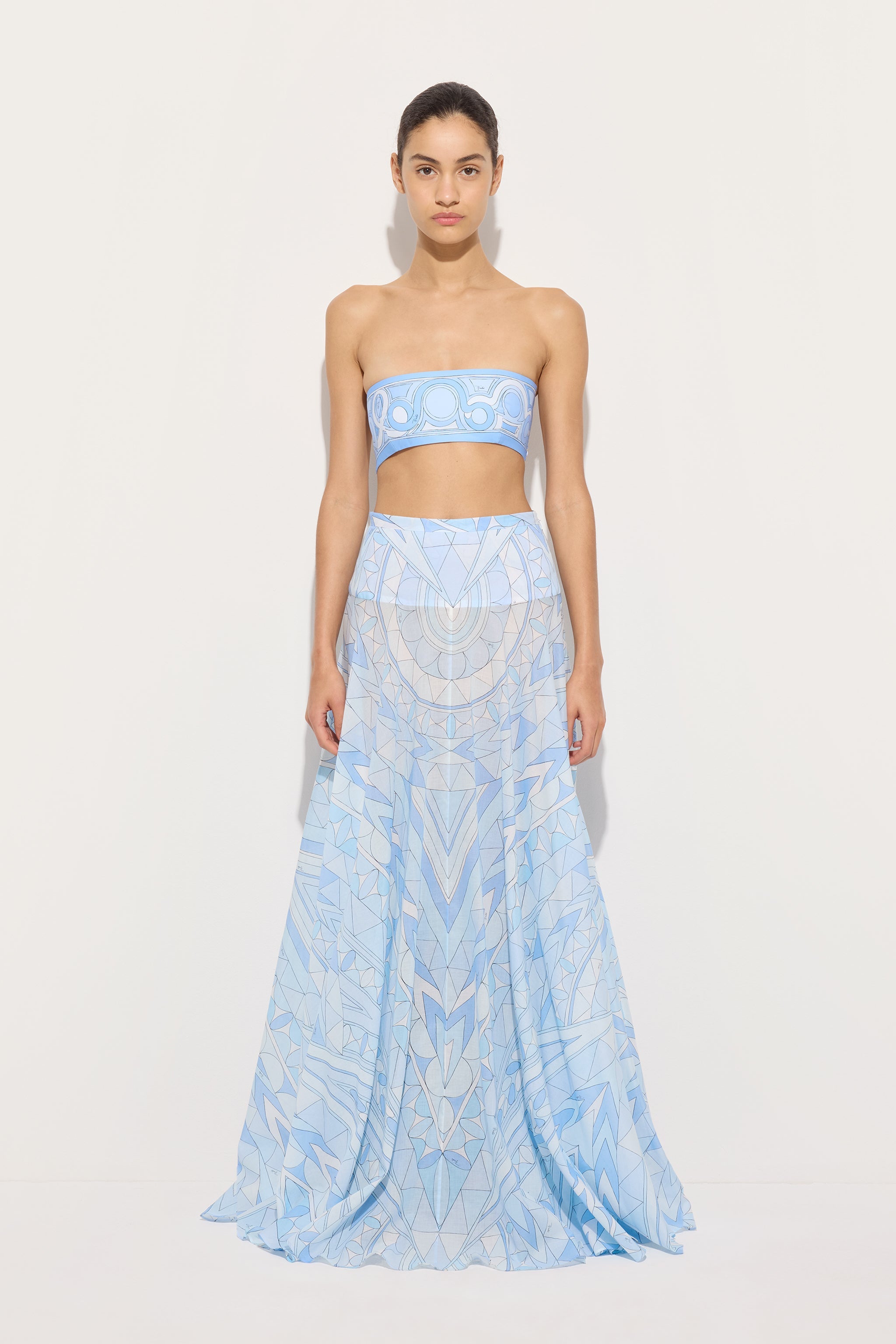 Emilio Pucci Manuba jupe coton bleu clair 38