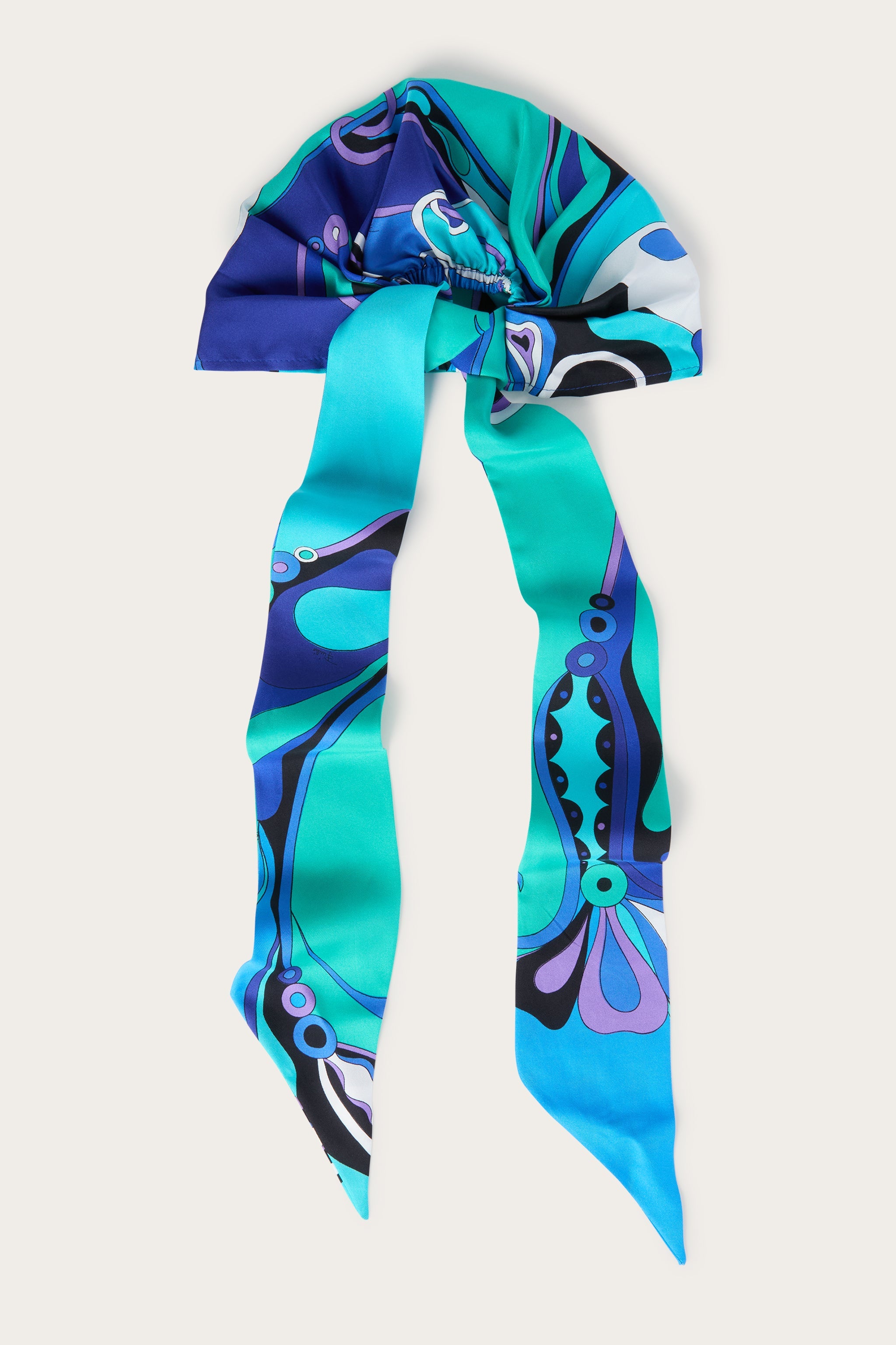 Emilio Pucci Chapeau Bandana Soie Turquoise/Blue OS