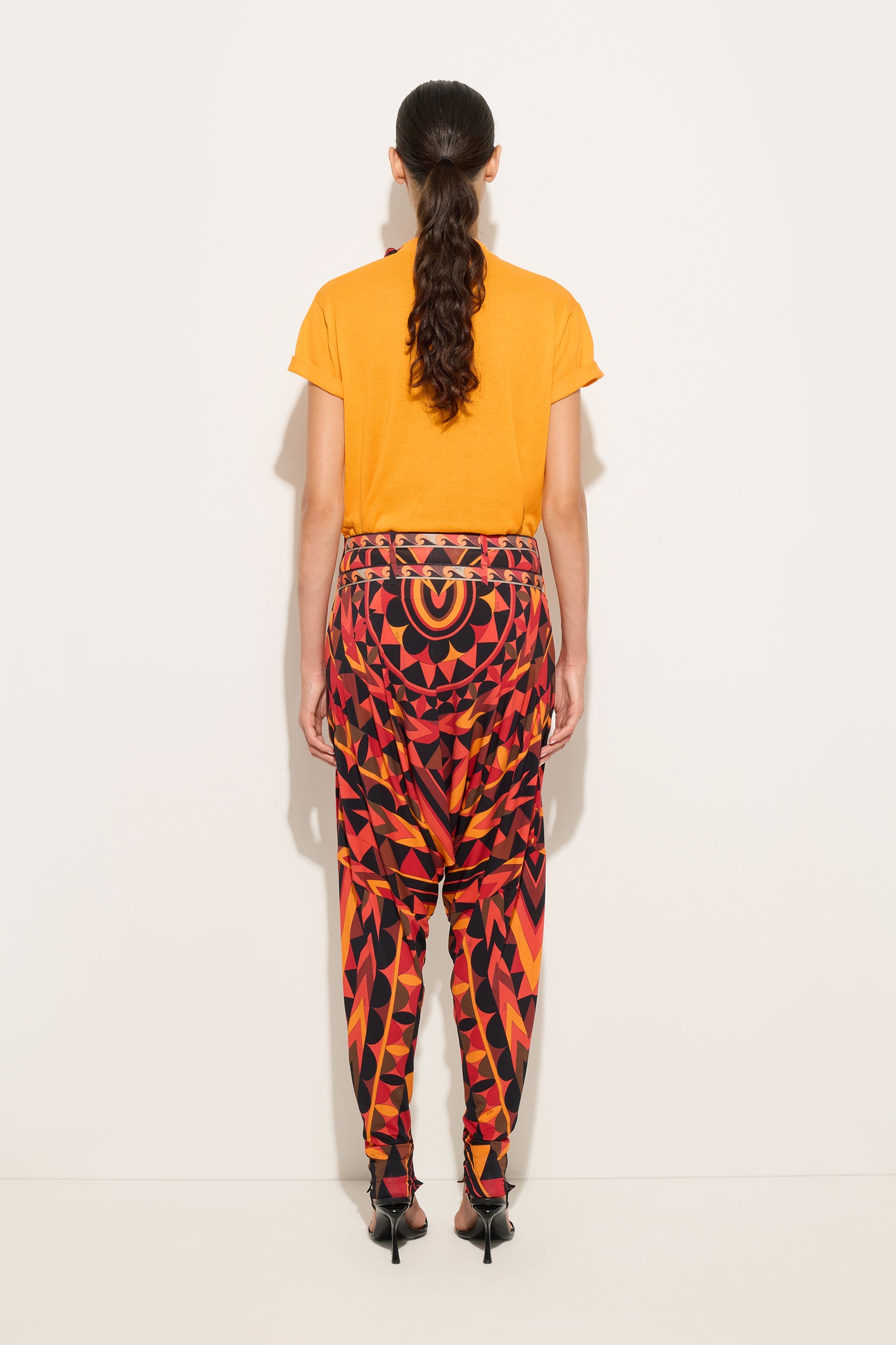Emilio Pucci Manuba pantalon orange noir 38