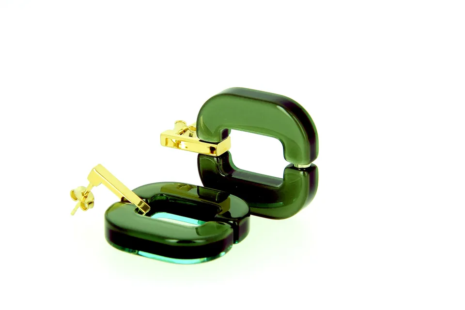 Xavier Derome BO 01 C259 boucles d'oreilles acétate percées