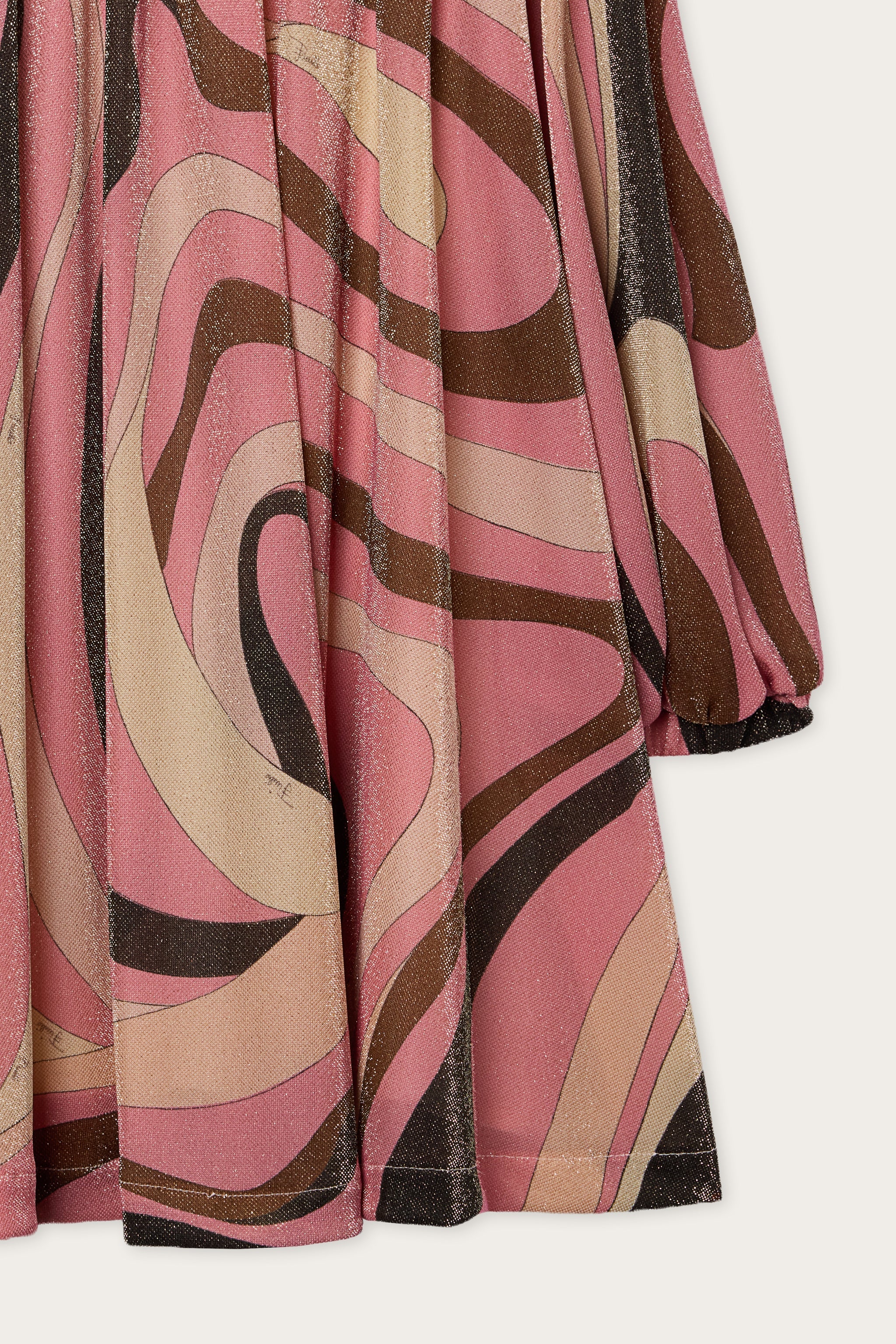 Emilio Pucci Marmo robe fille rose lurex manches longues