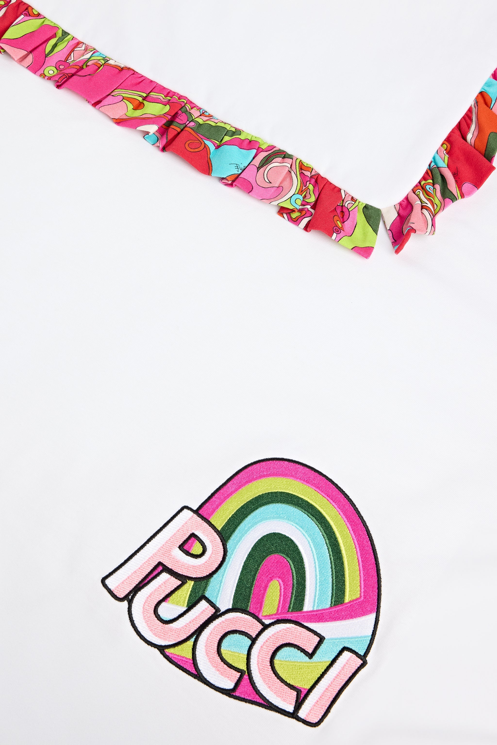 Emilio Pucci couverture bébé coton bio blanc multicolore