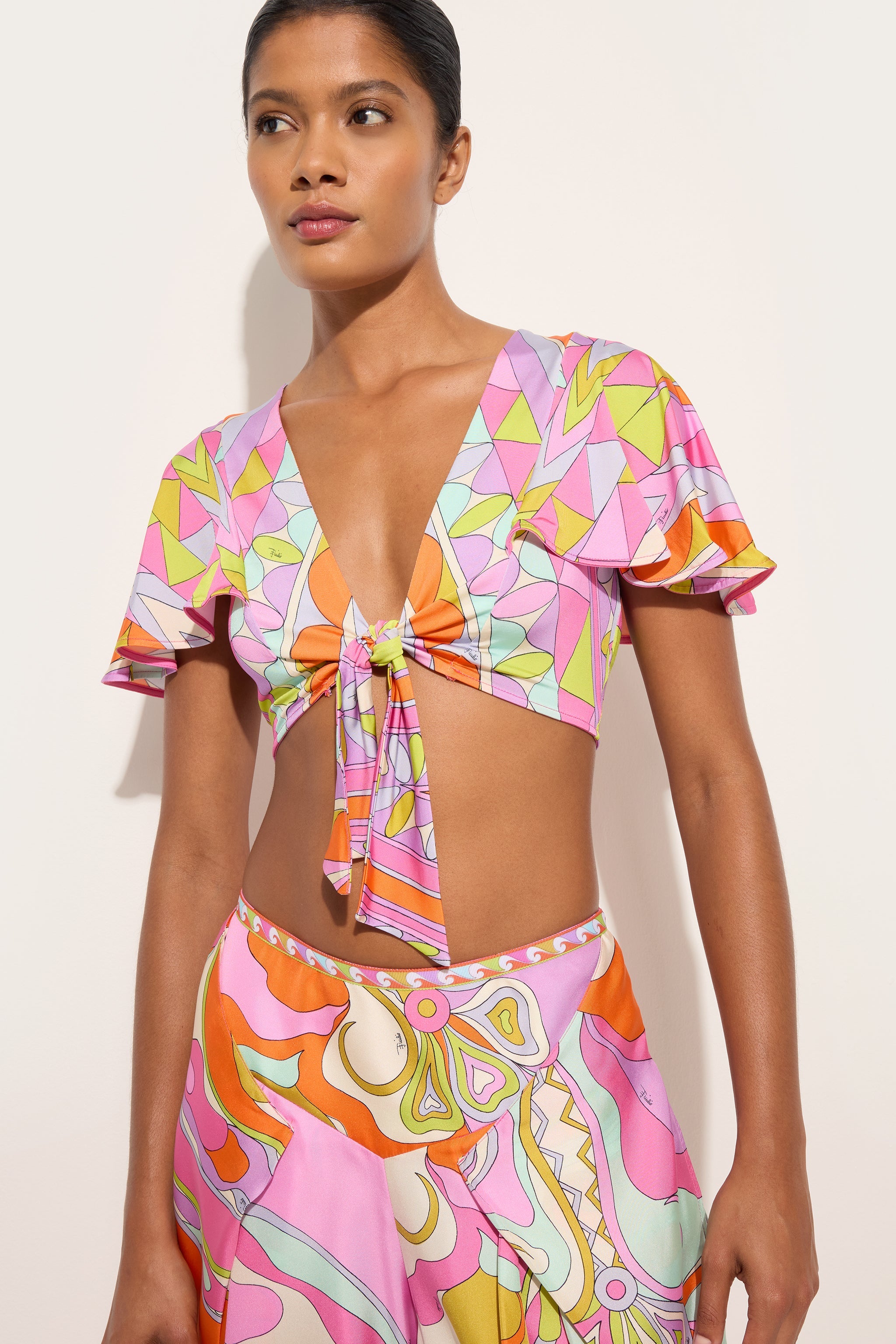 Emilio Pucci Manuba top satin multicolore 38