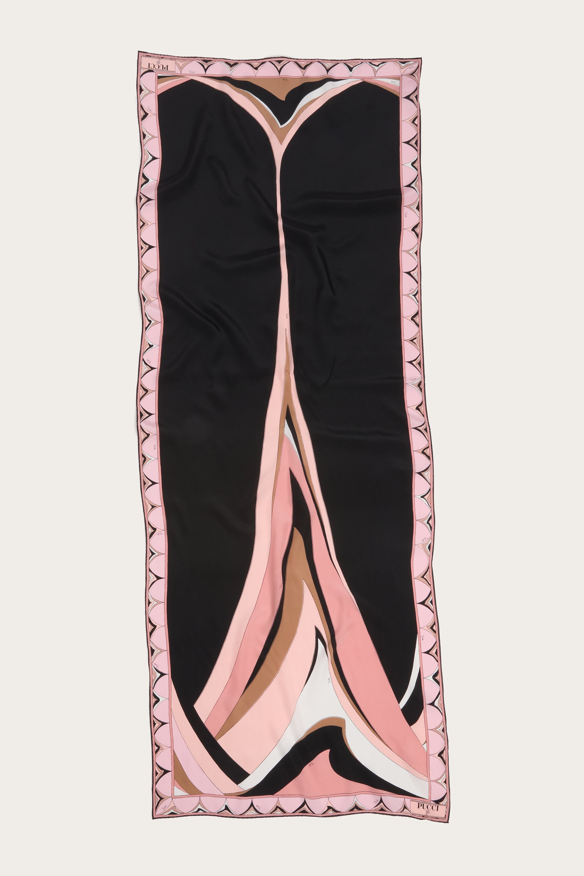 Emilio Pucci Silks Fari étole soie nude OS