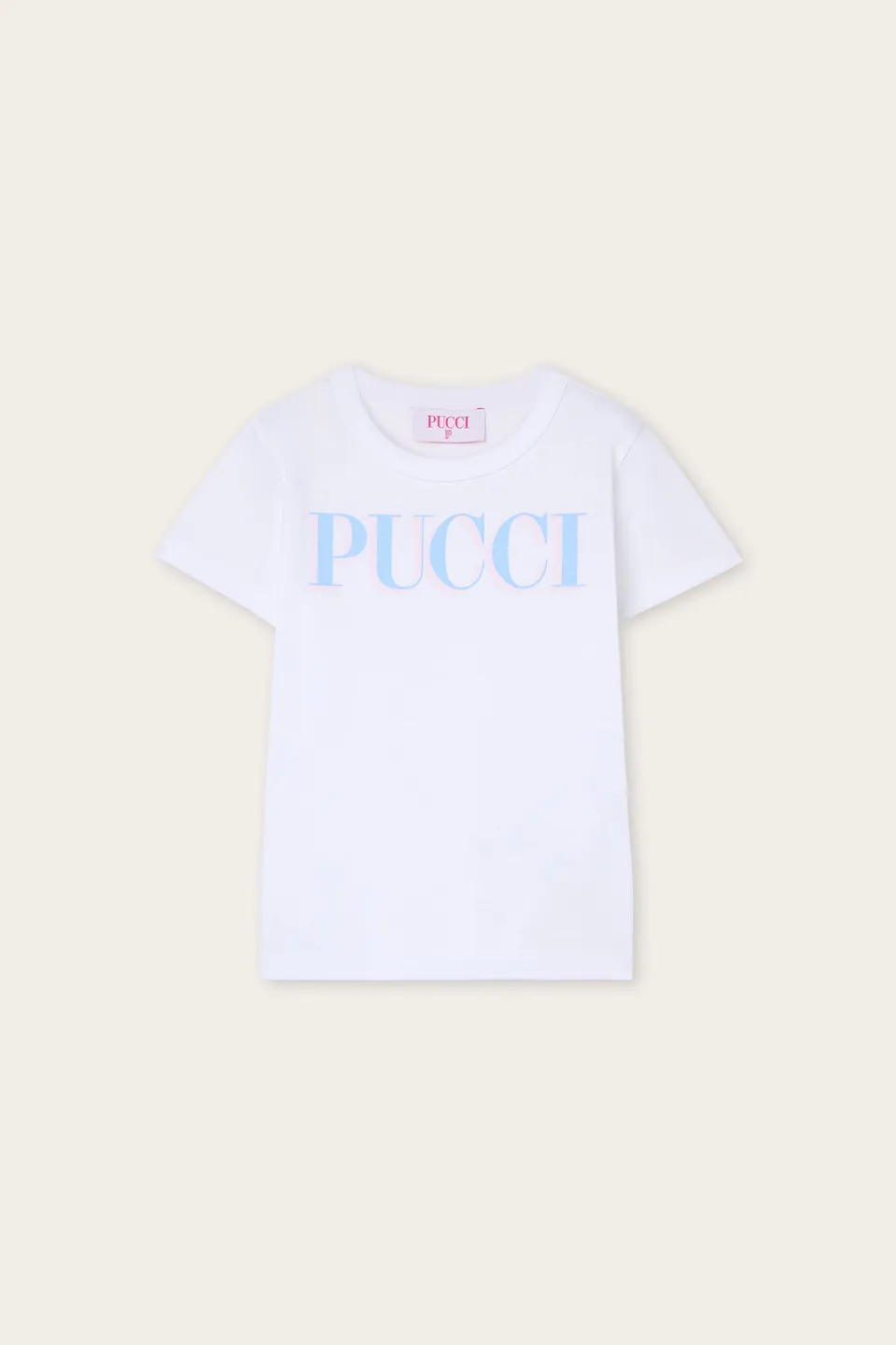 Emilio Pucci T-shirt coton bio blanc logo enfant