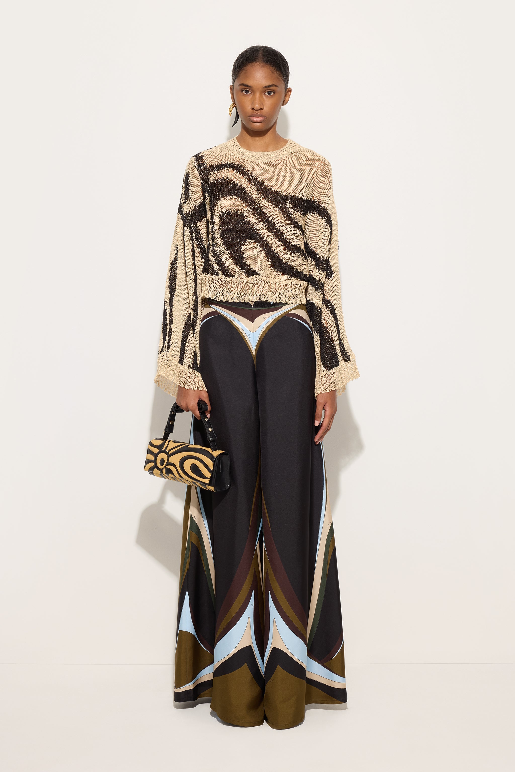 Emilio Pucci Knitwear pull lin Marmo maille corde noir court