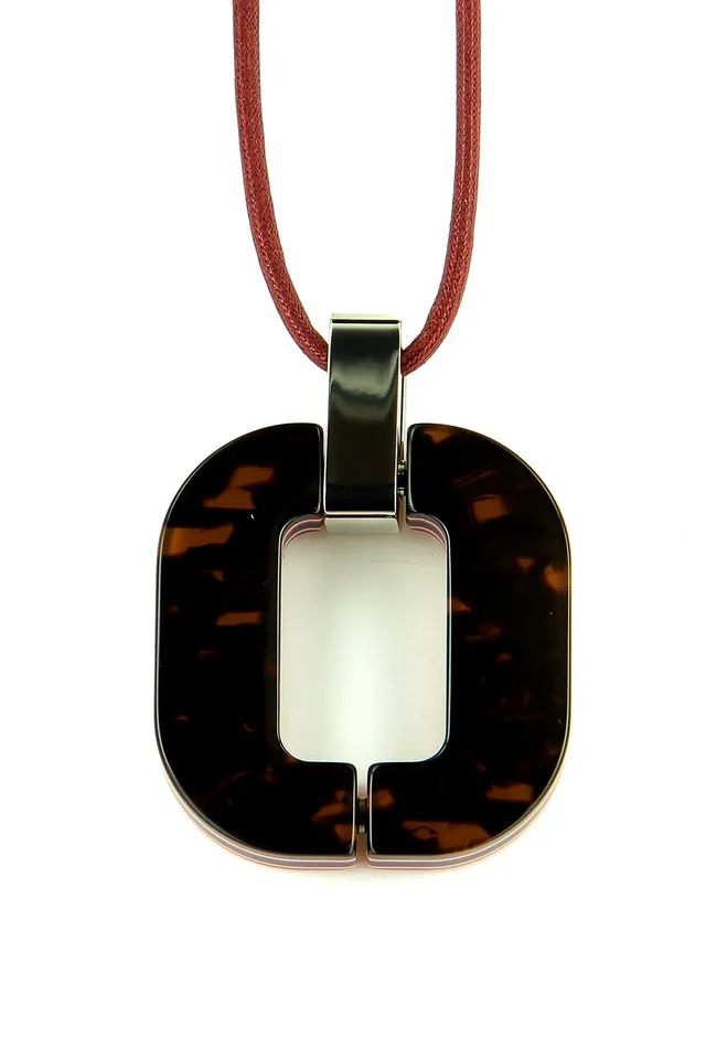 Xavier Derome PEN 06 C118R pendentif rouge acétate