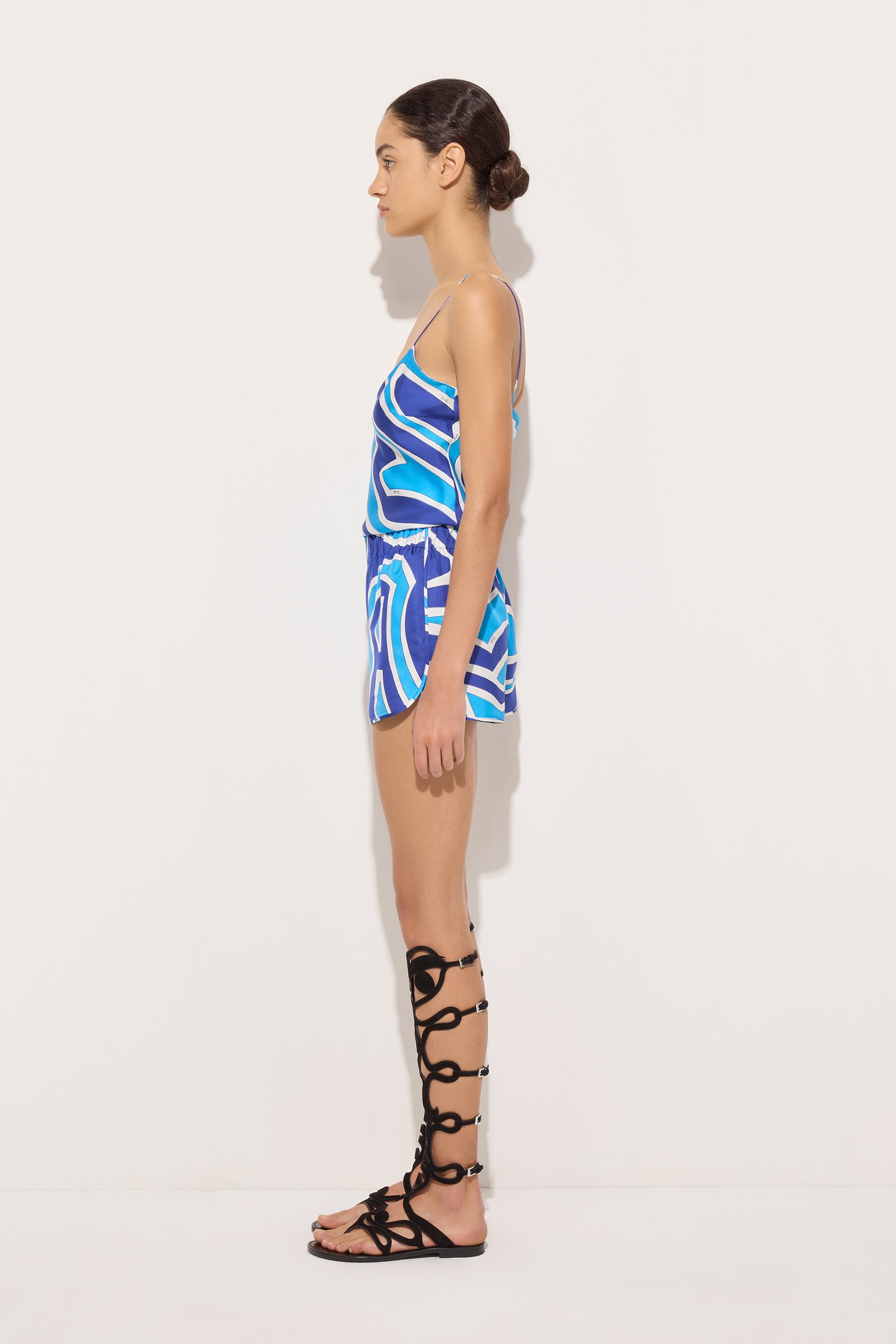 Emilio Pucci Labirinto mini short turquoise 100% soie