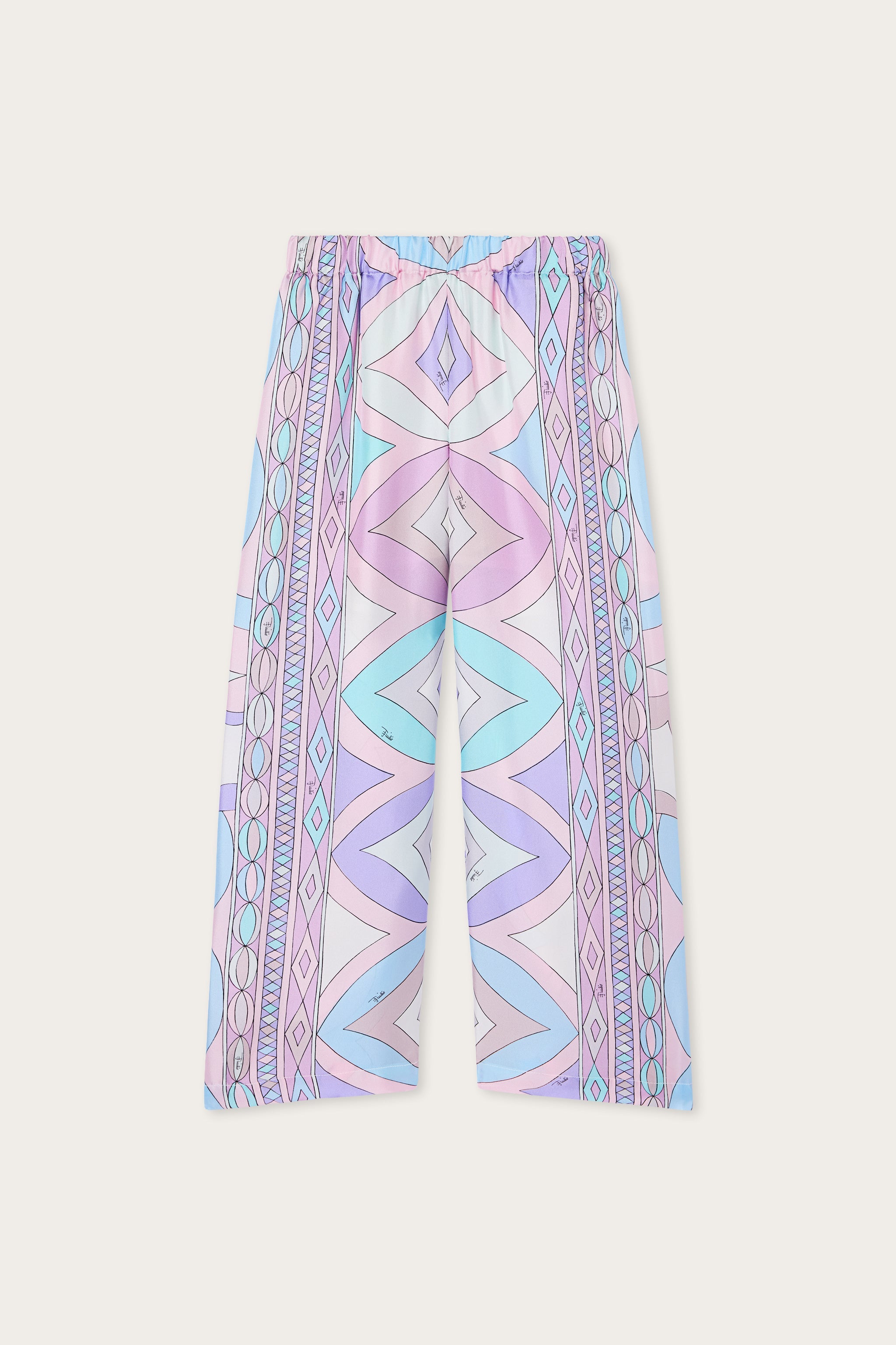 Emilio Pucci Collane pantalon enfant rose bleu soie