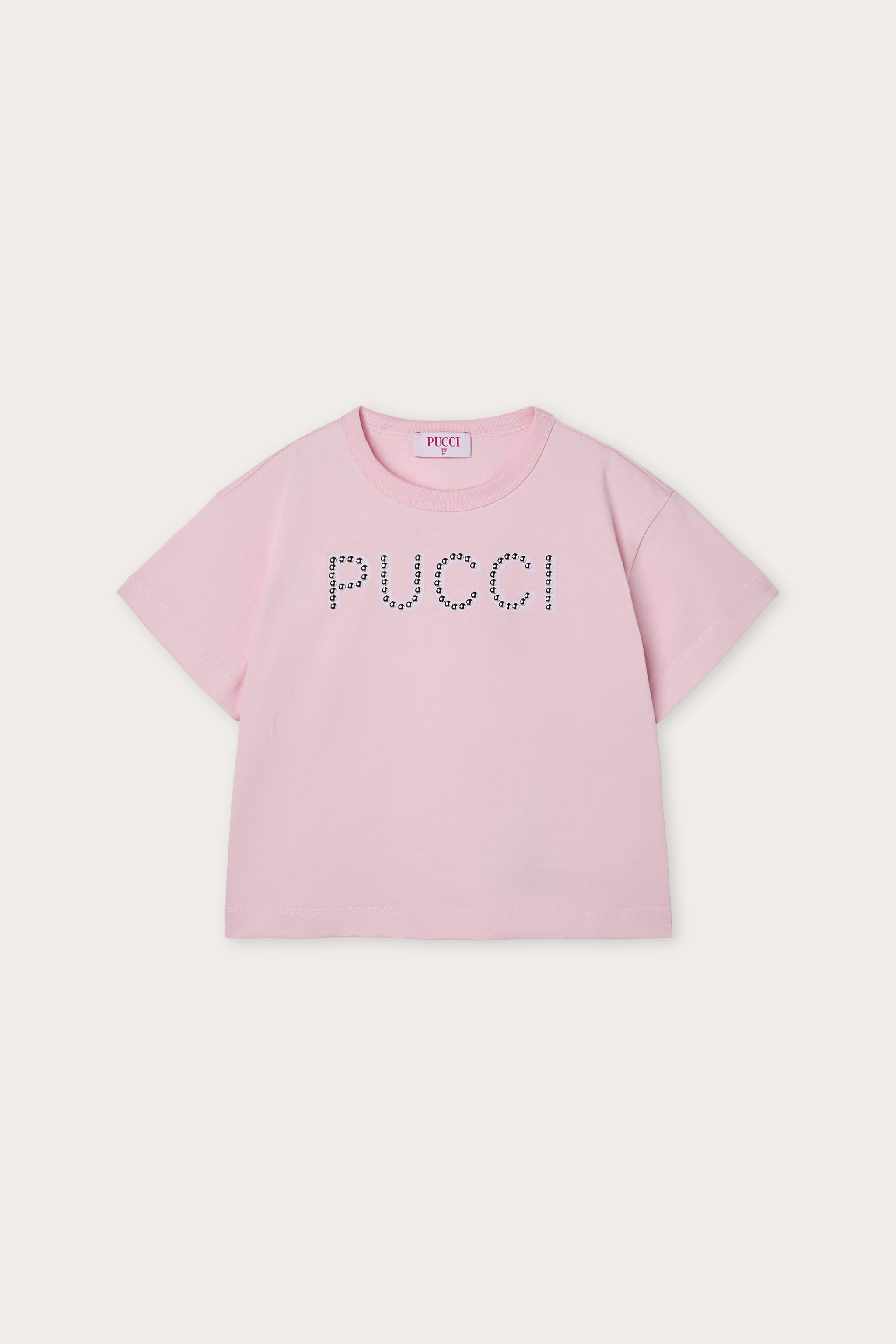 Emilio Pucci T-shirt Logo Rose Clair coton enfant