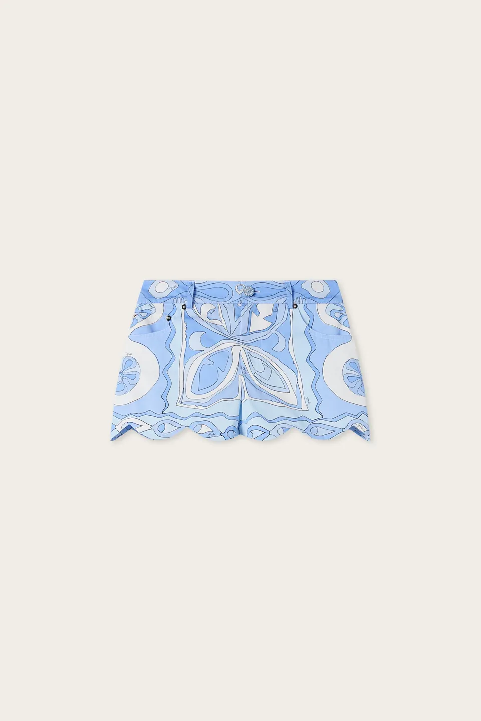 Emilio Pucci Angoli short femme bleu clair coton 38