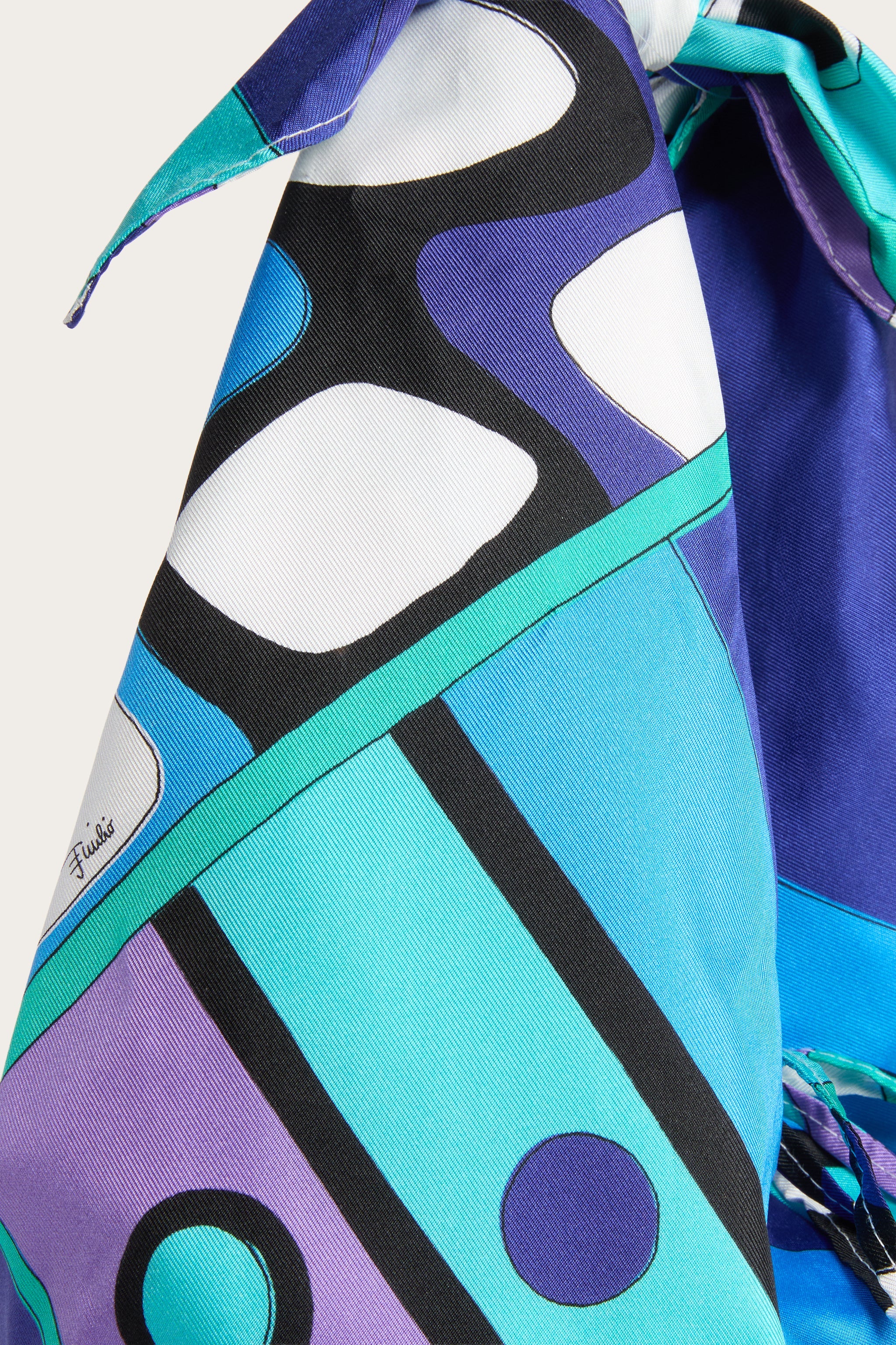 Emilio Pucci Picnic Sac Turquoise Bleu Soie Vivara