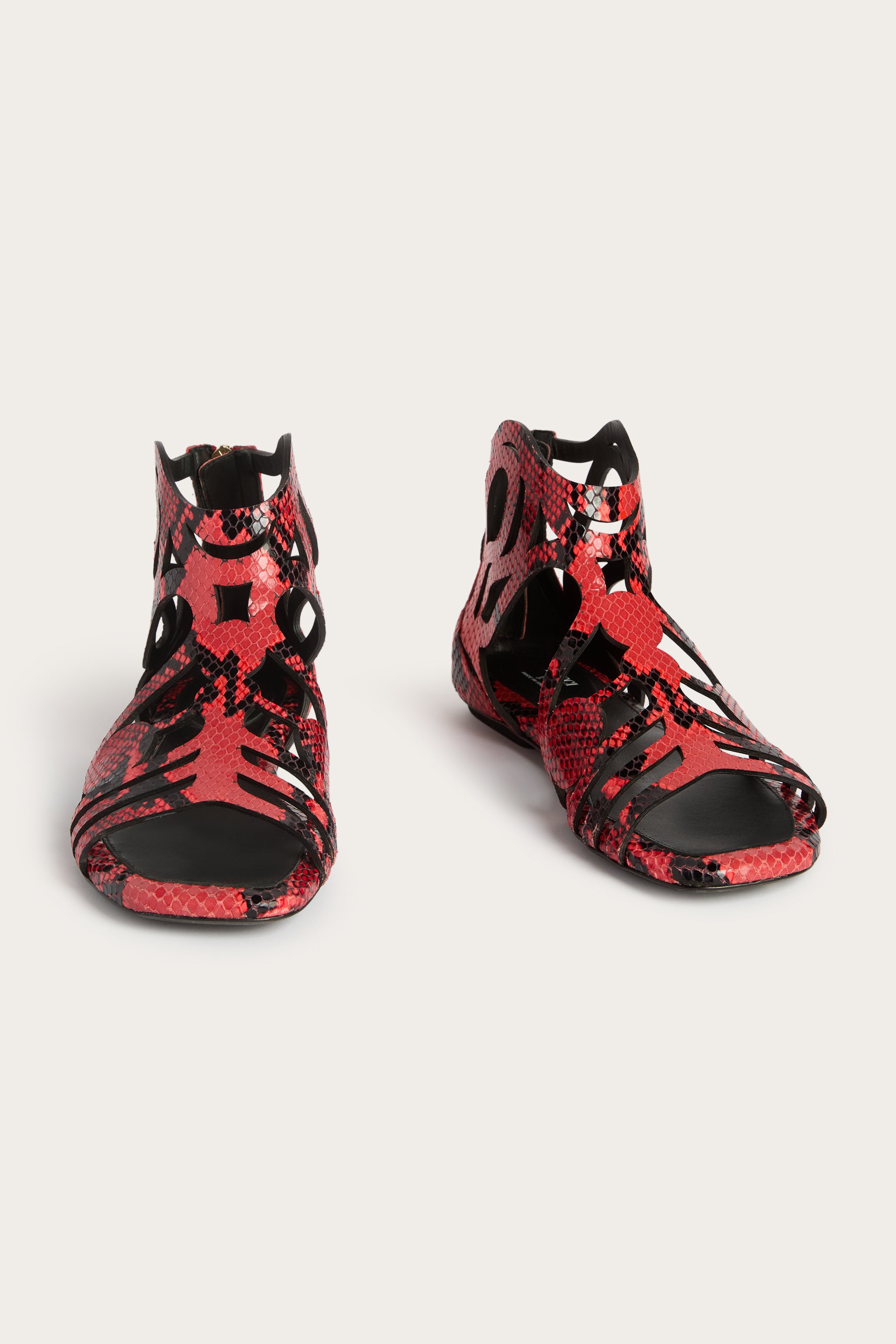 Emilio Pucci sandales gladiateur orange cuir python