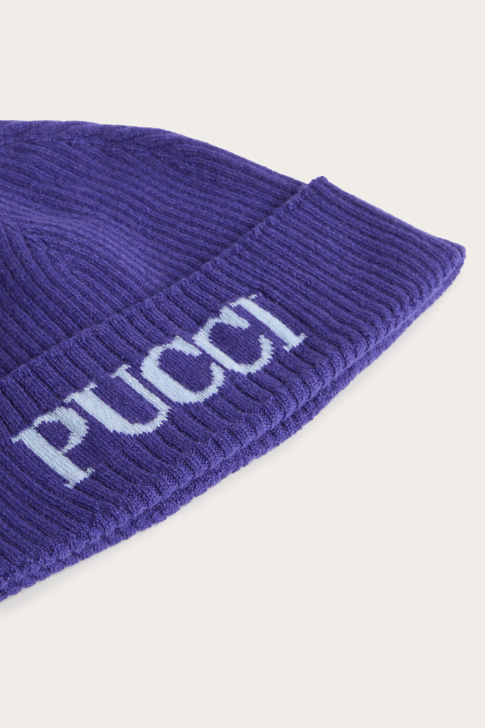 Emilio Pucci Berretto Logo bonnet violet laine cachemire