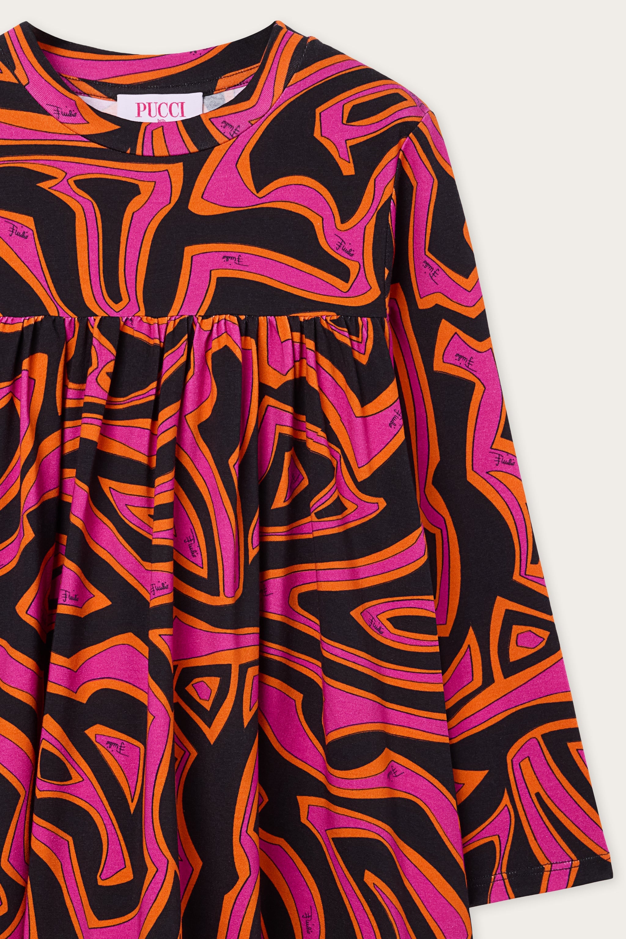 Emilio Pucci Robe Labirinto Noir coton fille