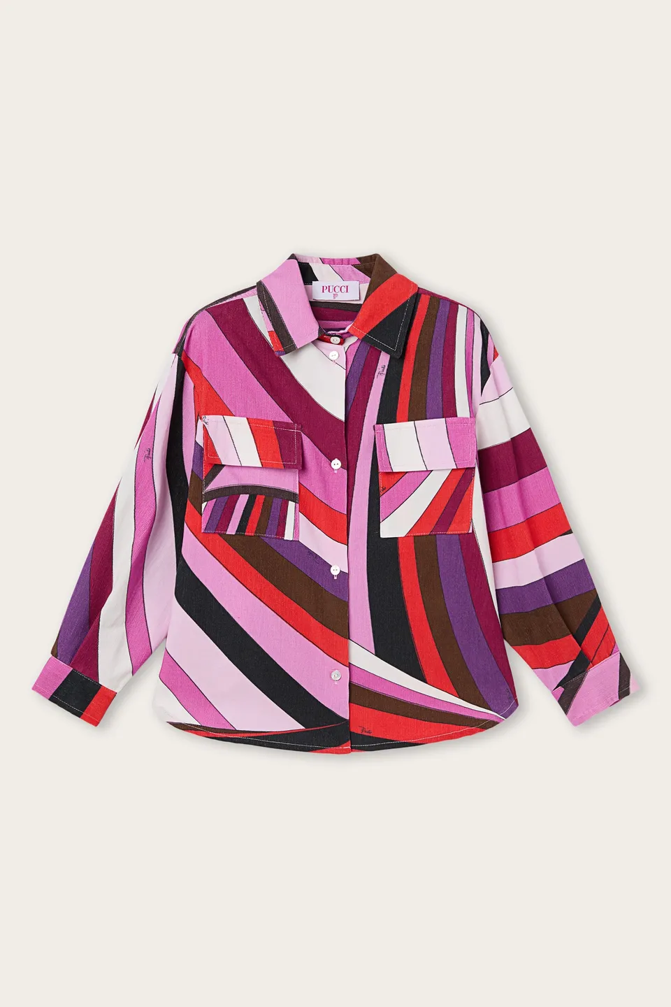 Emilio Pucci TOPS chemise Iride fuchsia velours enfant