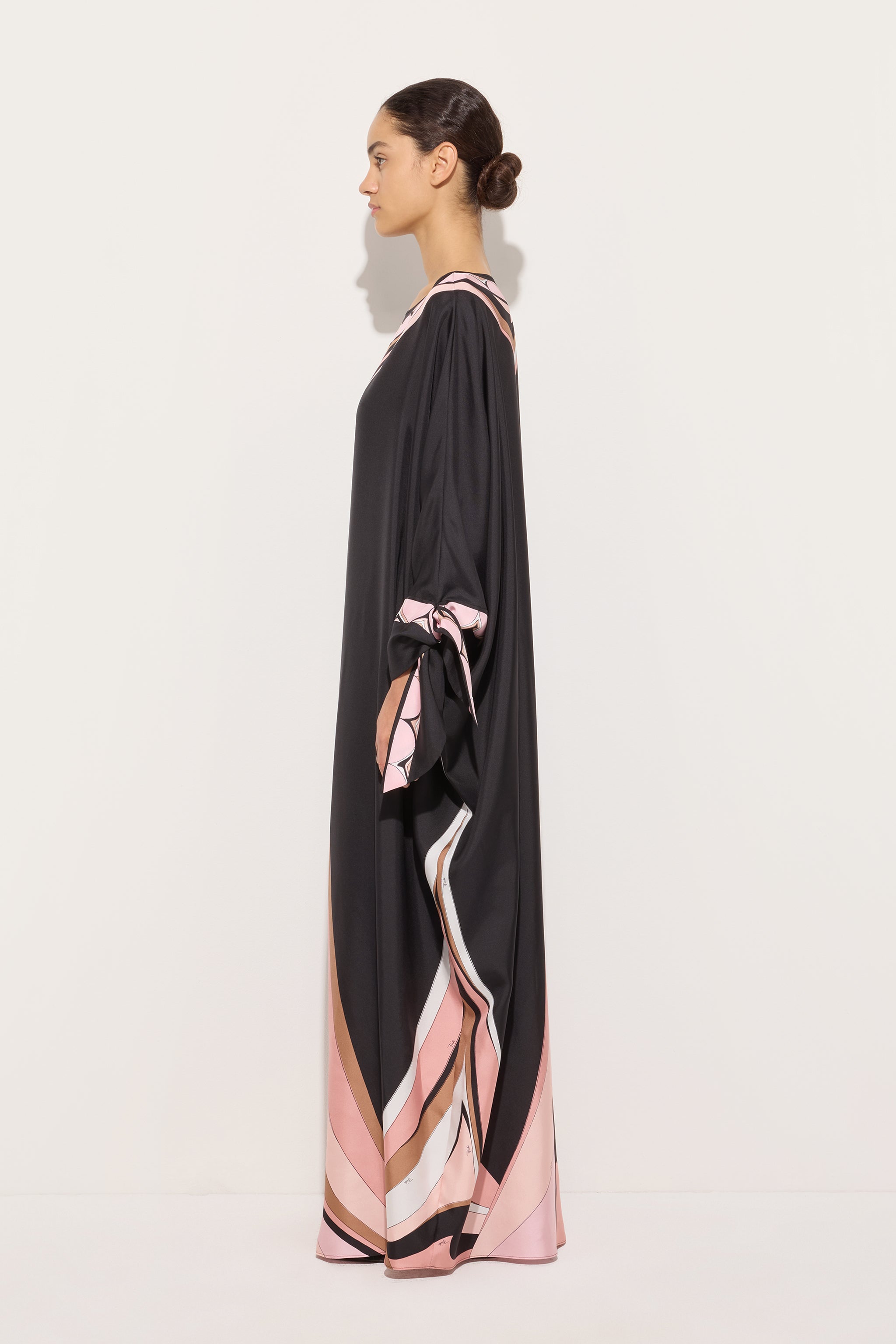 Emilio Pucci Fari caftan soie nude manches nouées