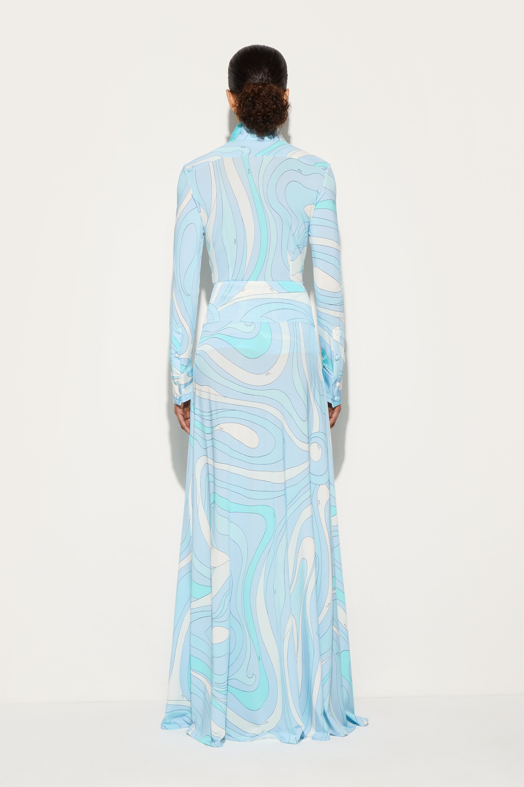 Emilio Pucci Skirts jupe longue aqua jersey satin