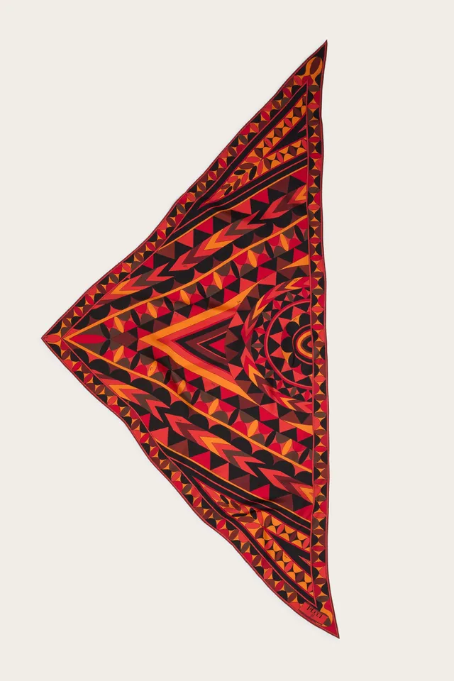 Emilio Pucci Manuba foulard soie orange black