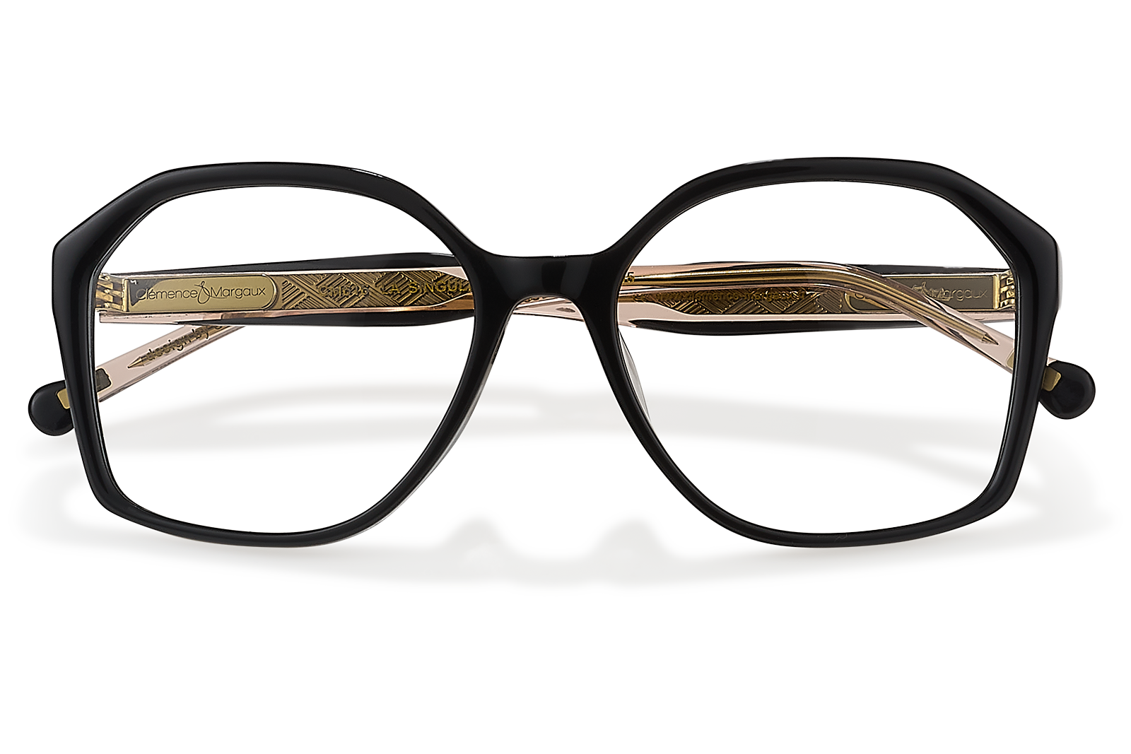 Clémence & Margaux La Singulière lunettes de vue Noir & Doré moderne