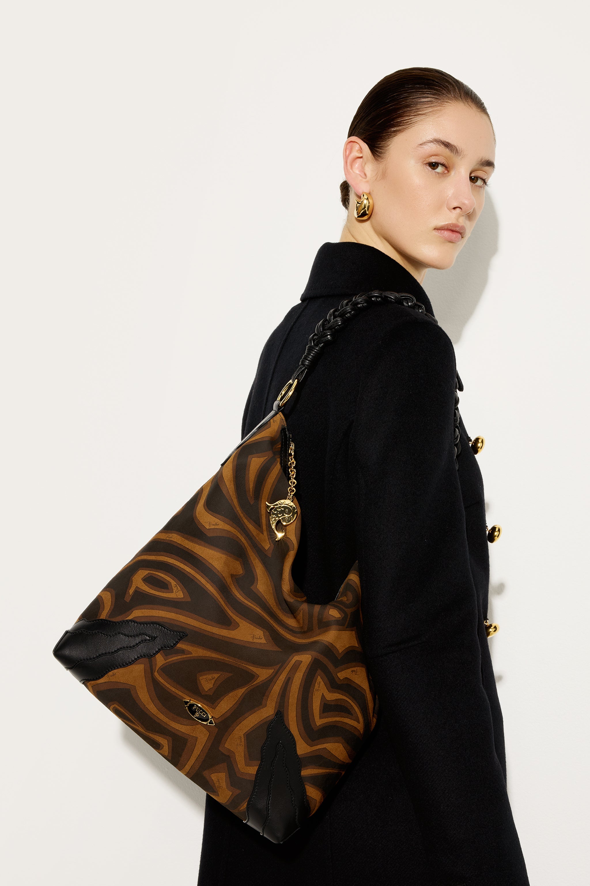 Emilio Pucci sac Hobo Palio daim noir or