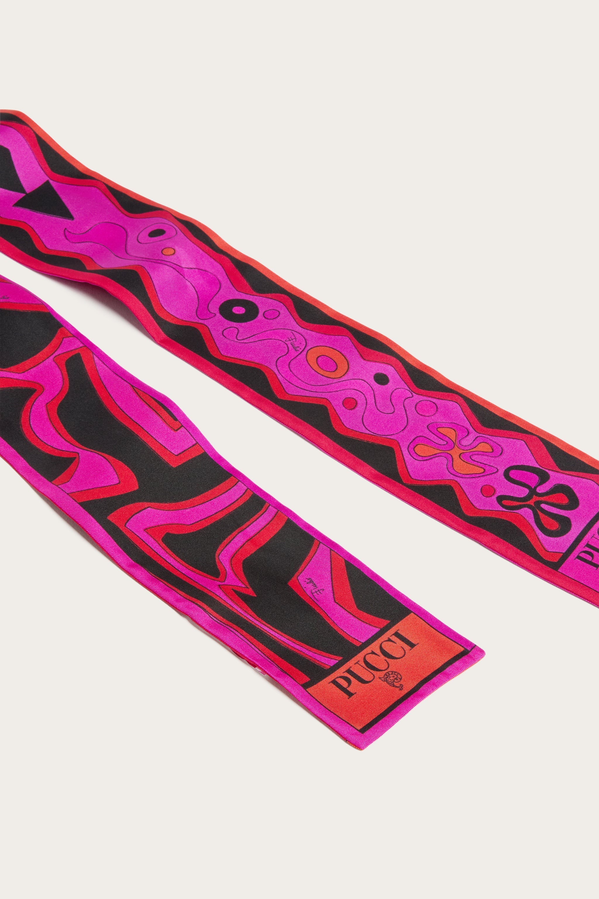 Emilio Pucci Silks Foulard Labirinto soie fuchsia/noir OS