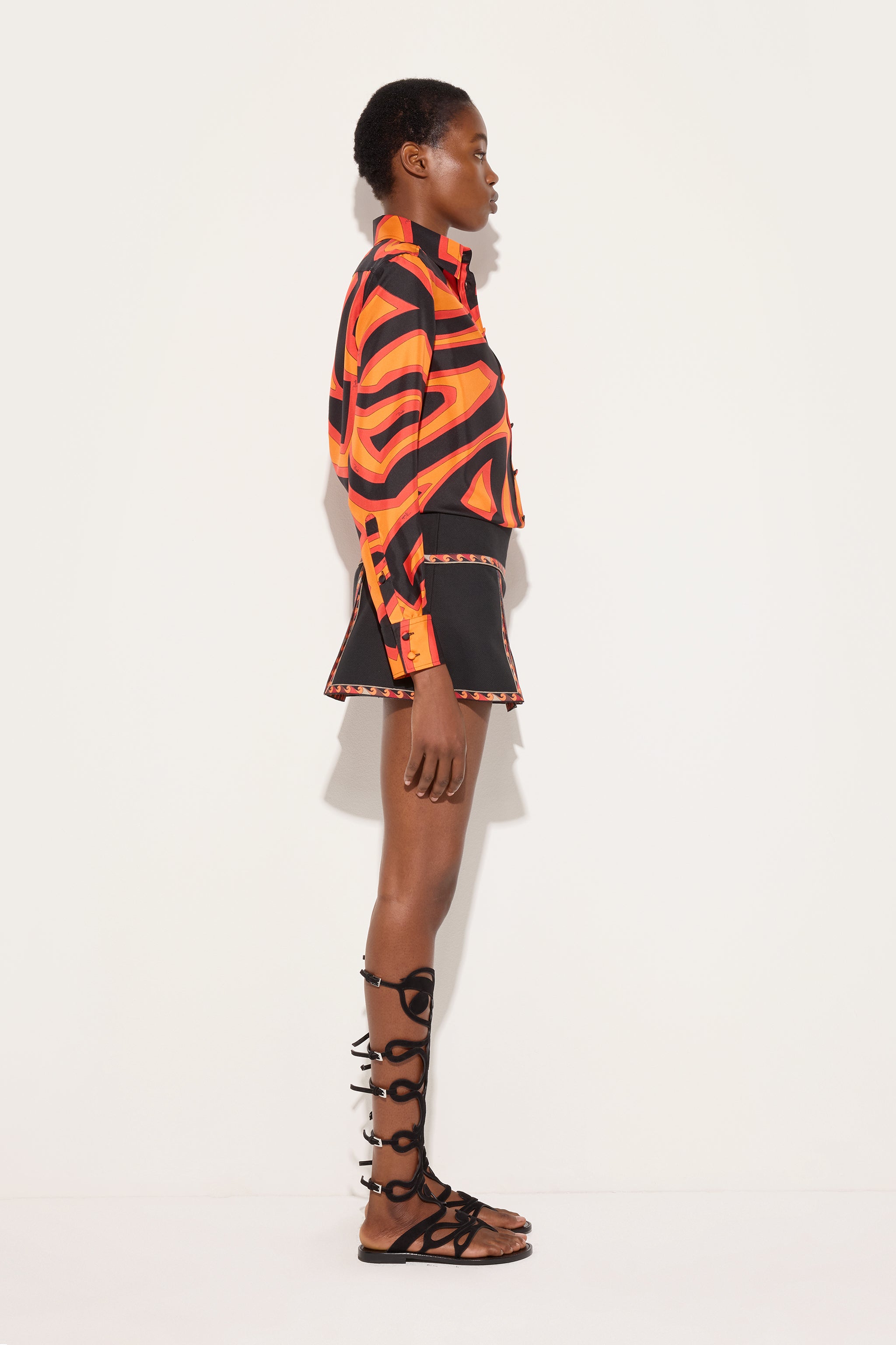 Emilio Pucci Tops Camicia Labirinto chemise soie orange