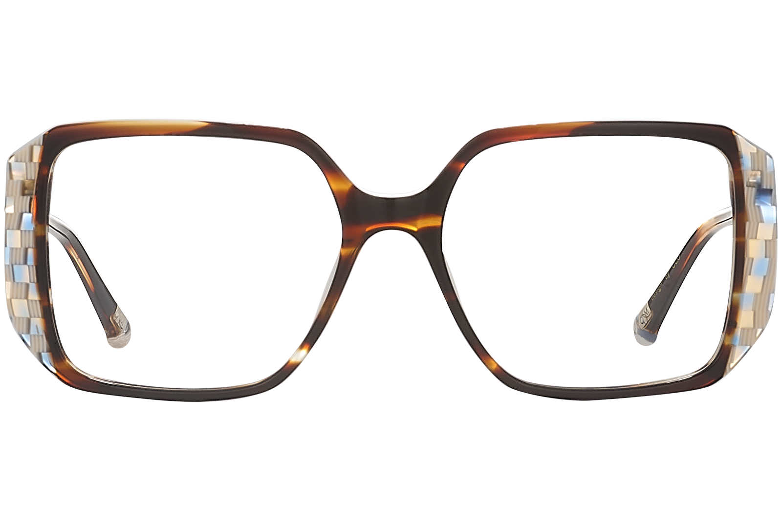 Clémence & Margaux Optiques La Queen lunettes de vue Ecaille & Damier
