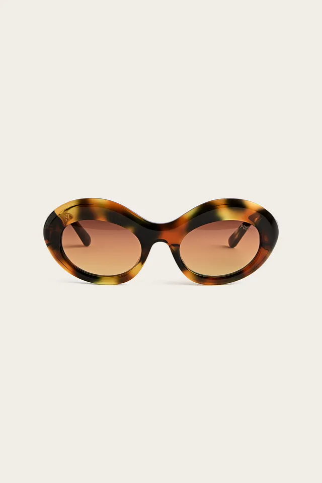 Emilio Pucci Ovali lunettes de soleil havana marron