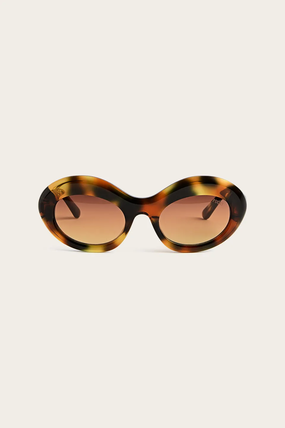Emilio Pucci Ovali lunettes de soleil havana marron