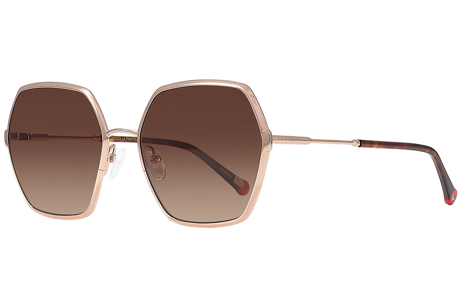Clémence & Margaux Pampelonne lunettes de soleil doré hexagonal