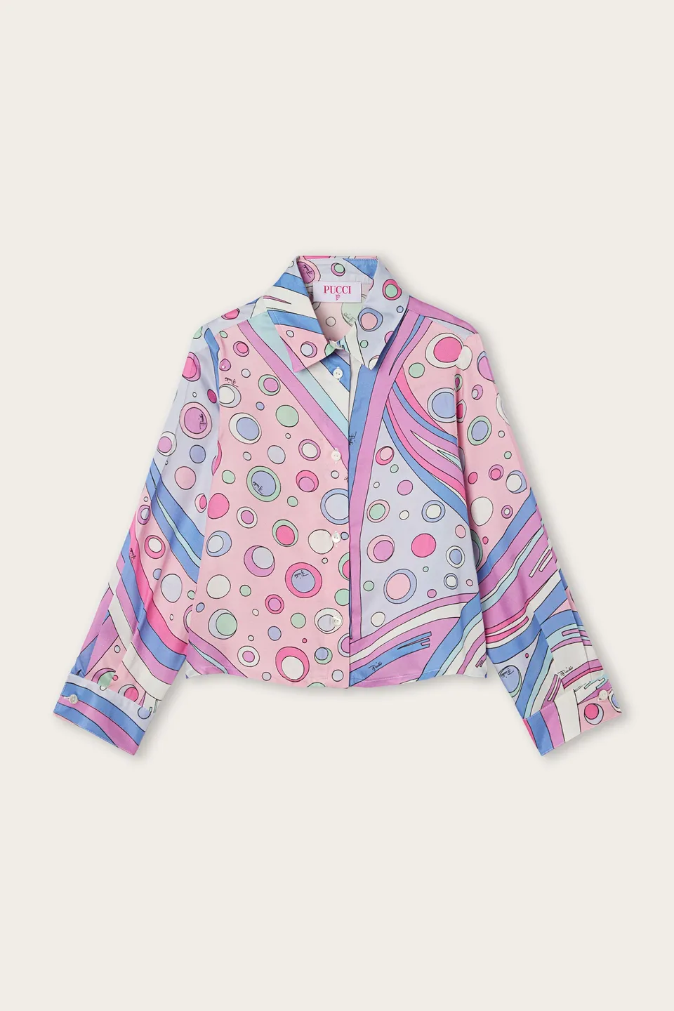 Emilio Pucci Chemise Fontane Fille Rose Bleu 4-14 Ans