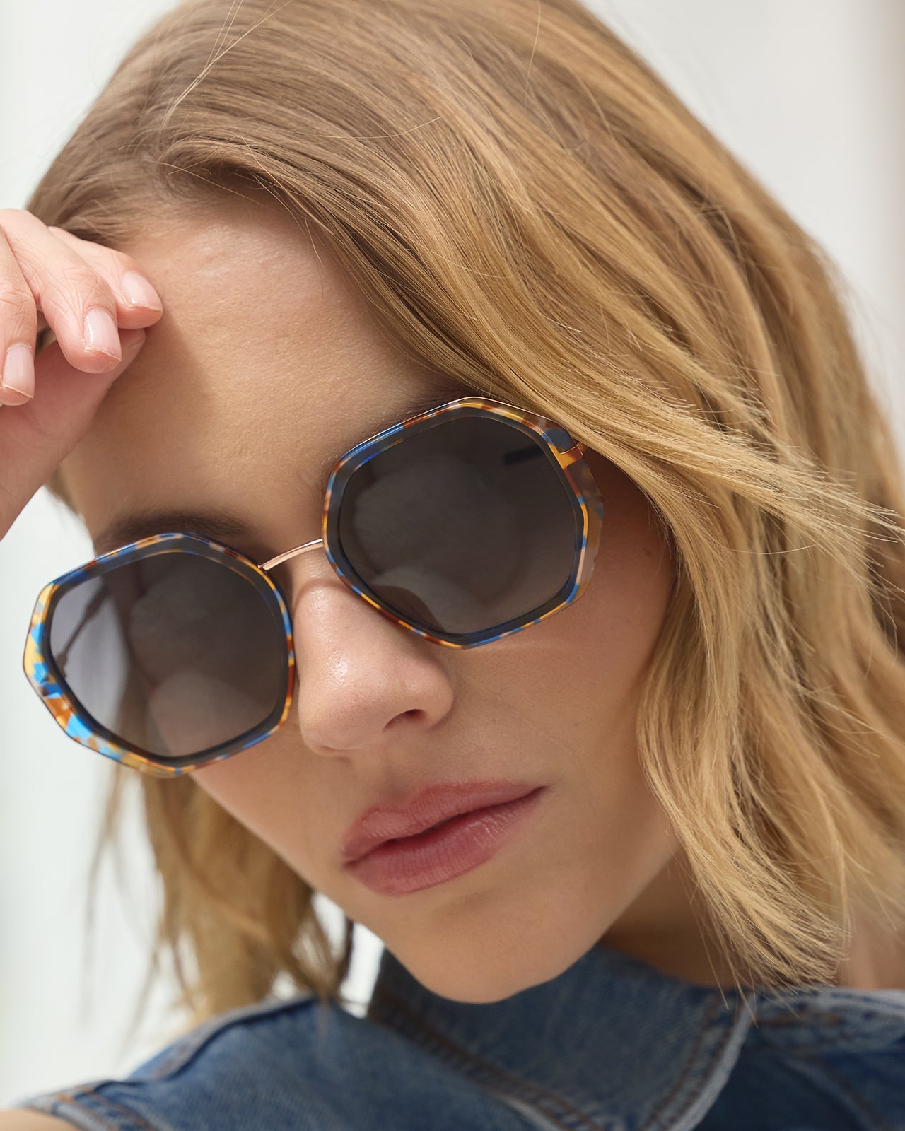 Clémence & Margaux Cristal lunettes de soleil Moucheté Bleu & Jaune polarisé